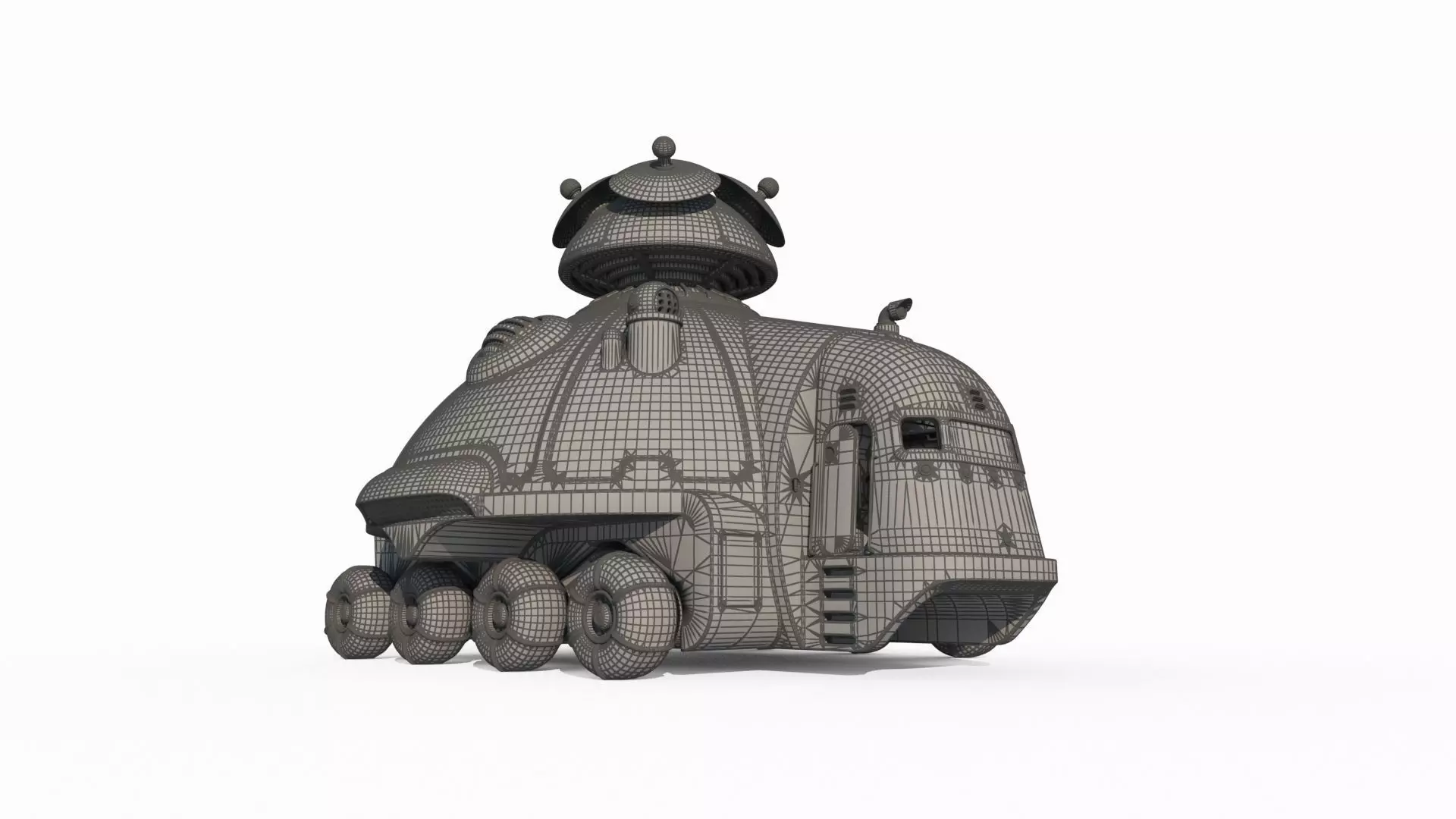 Future Sci Fi Magnetic Field Generation Vehicle 3D model_5