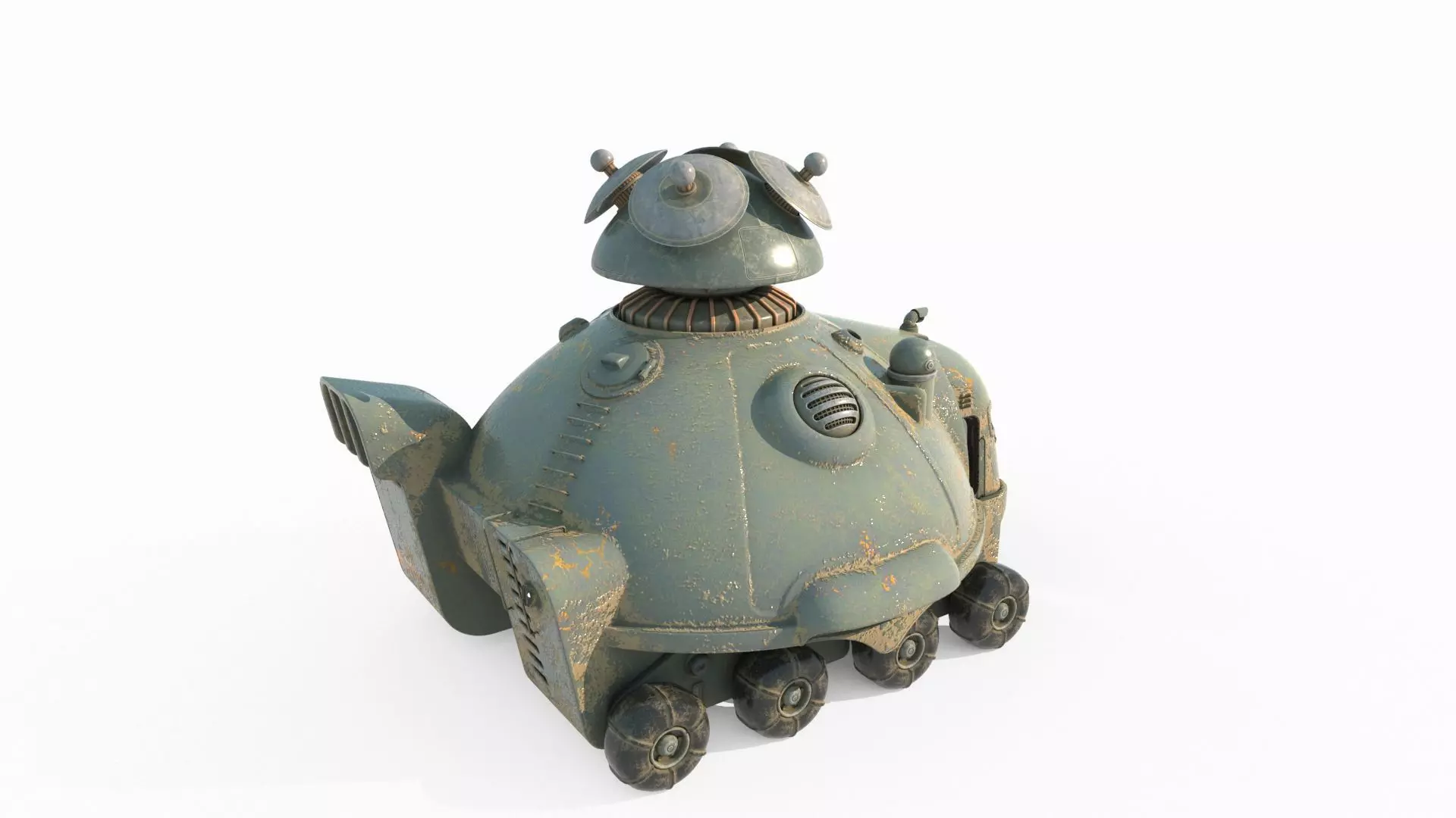 Future Sci Fi Magnetic Field Generation Vehicle 3D model_3