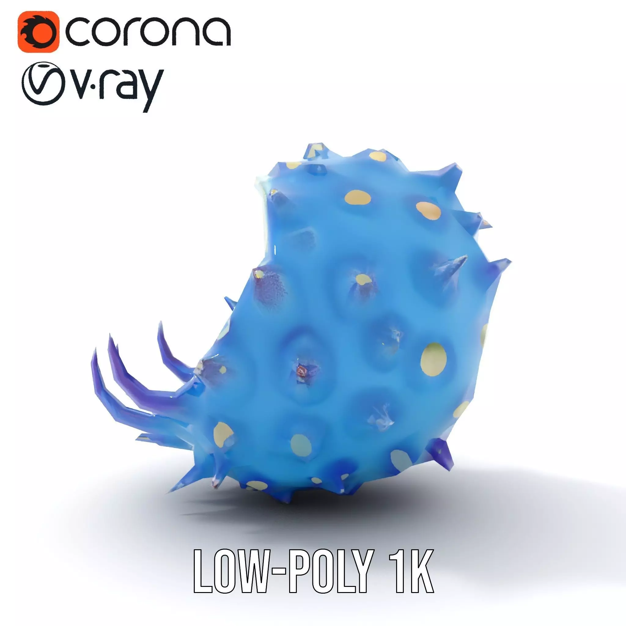 Spiked Blue Shell model pack Low-poly 3D model_8