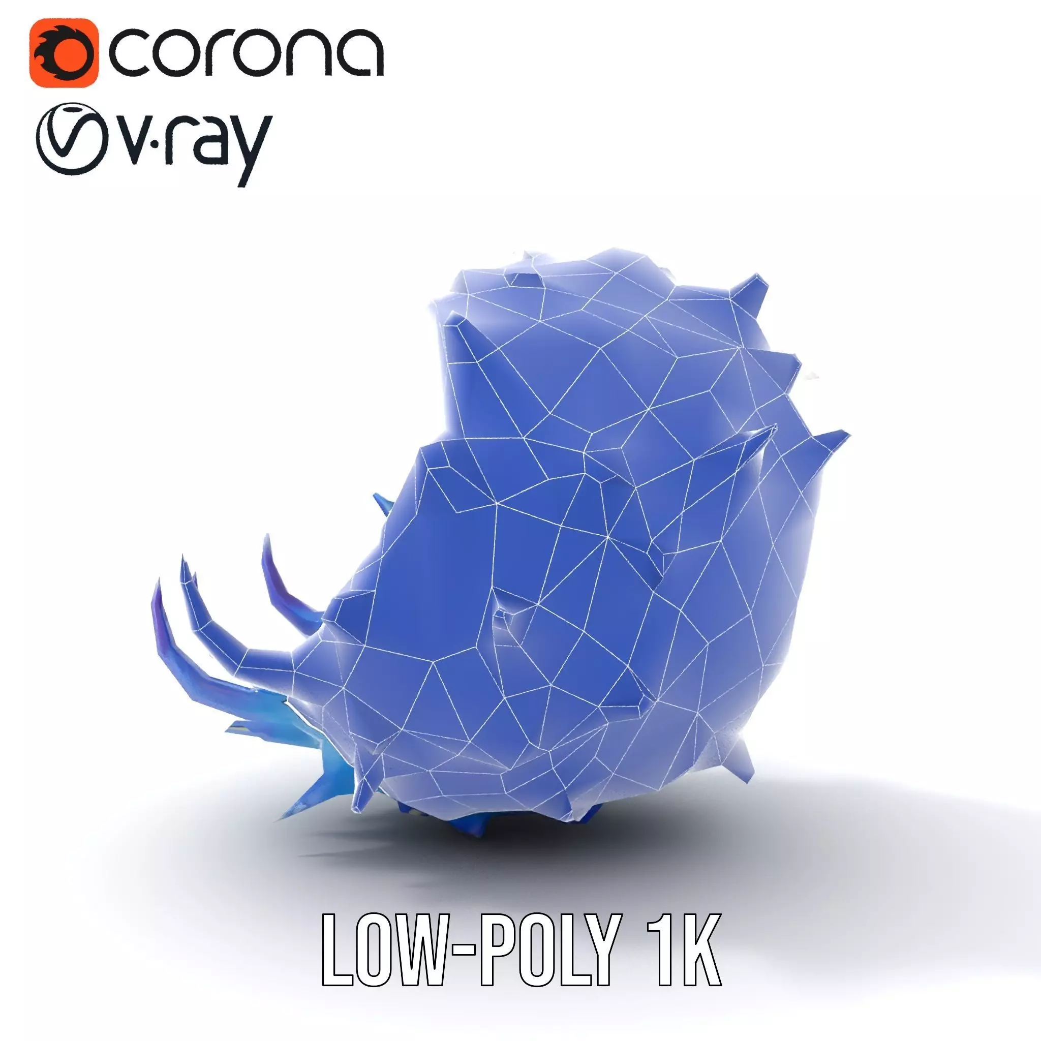 Spiked Blue Shell model pack Low-poly 3D model_20