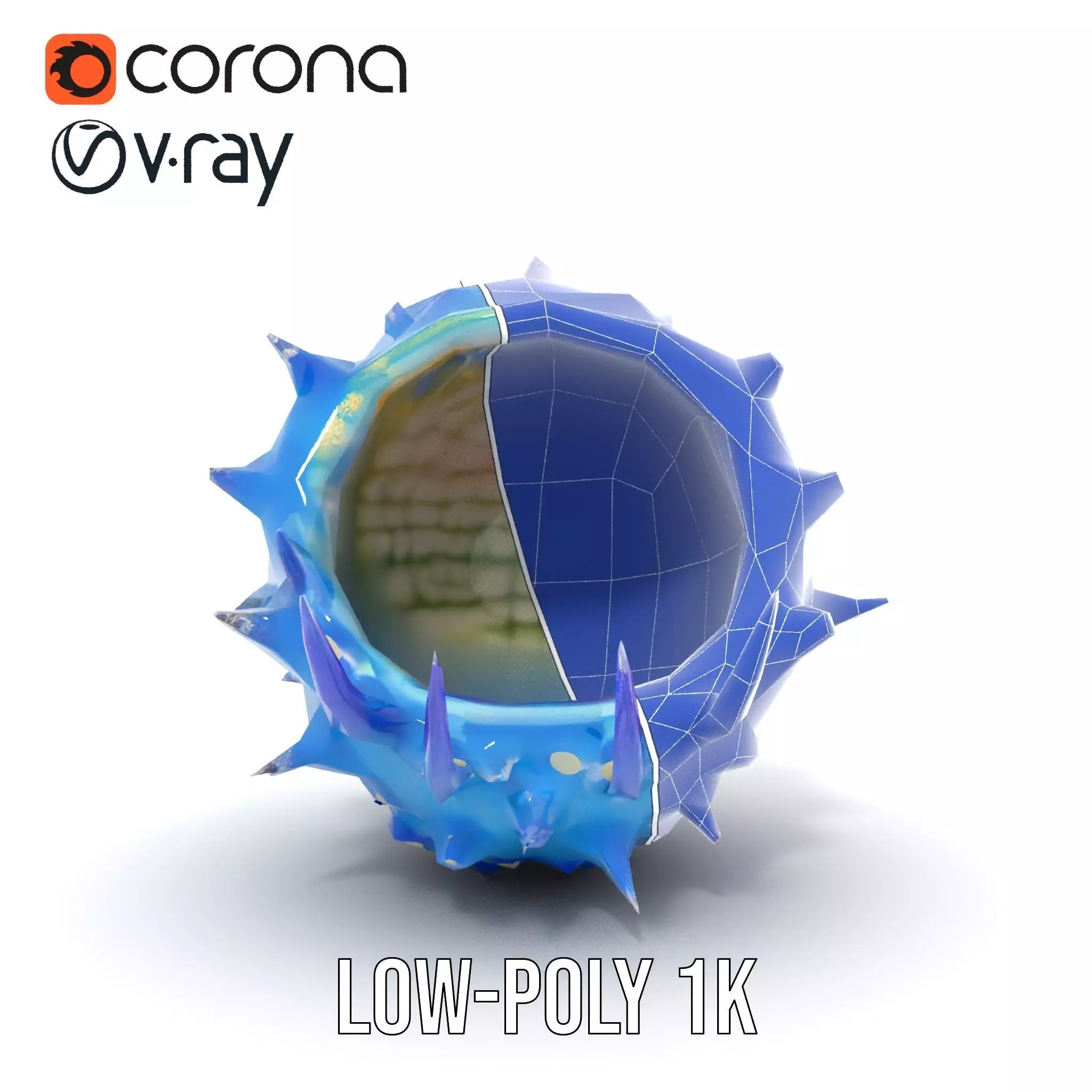 Spiked Blue Shell model pack Low-poly 3D model_31