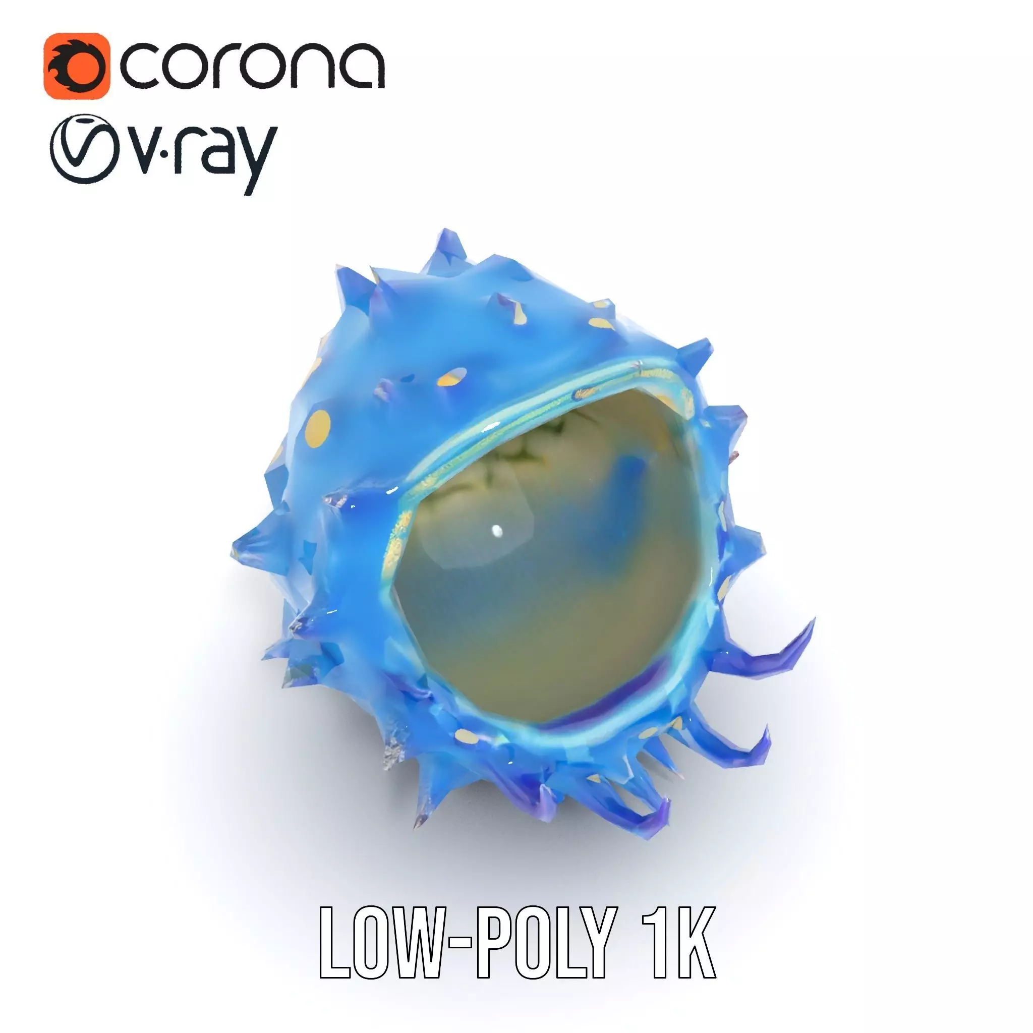 Spiked Blue Shell model pack Low-poly 3D model_10