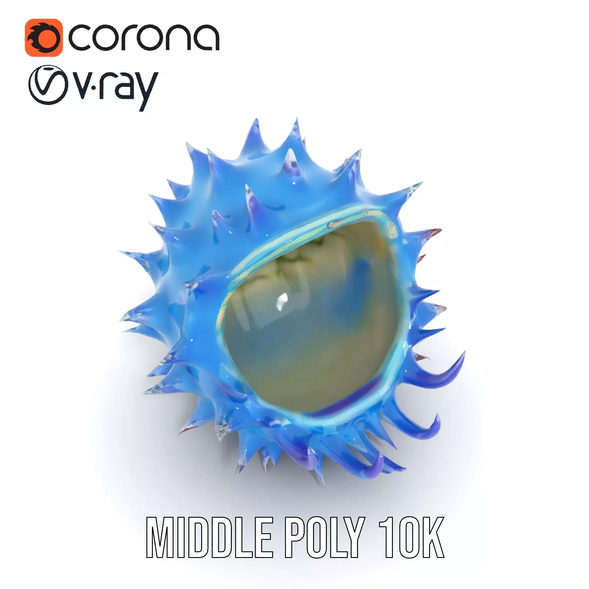 Spiked Blue Shell model pack Low-poly 3D model_7