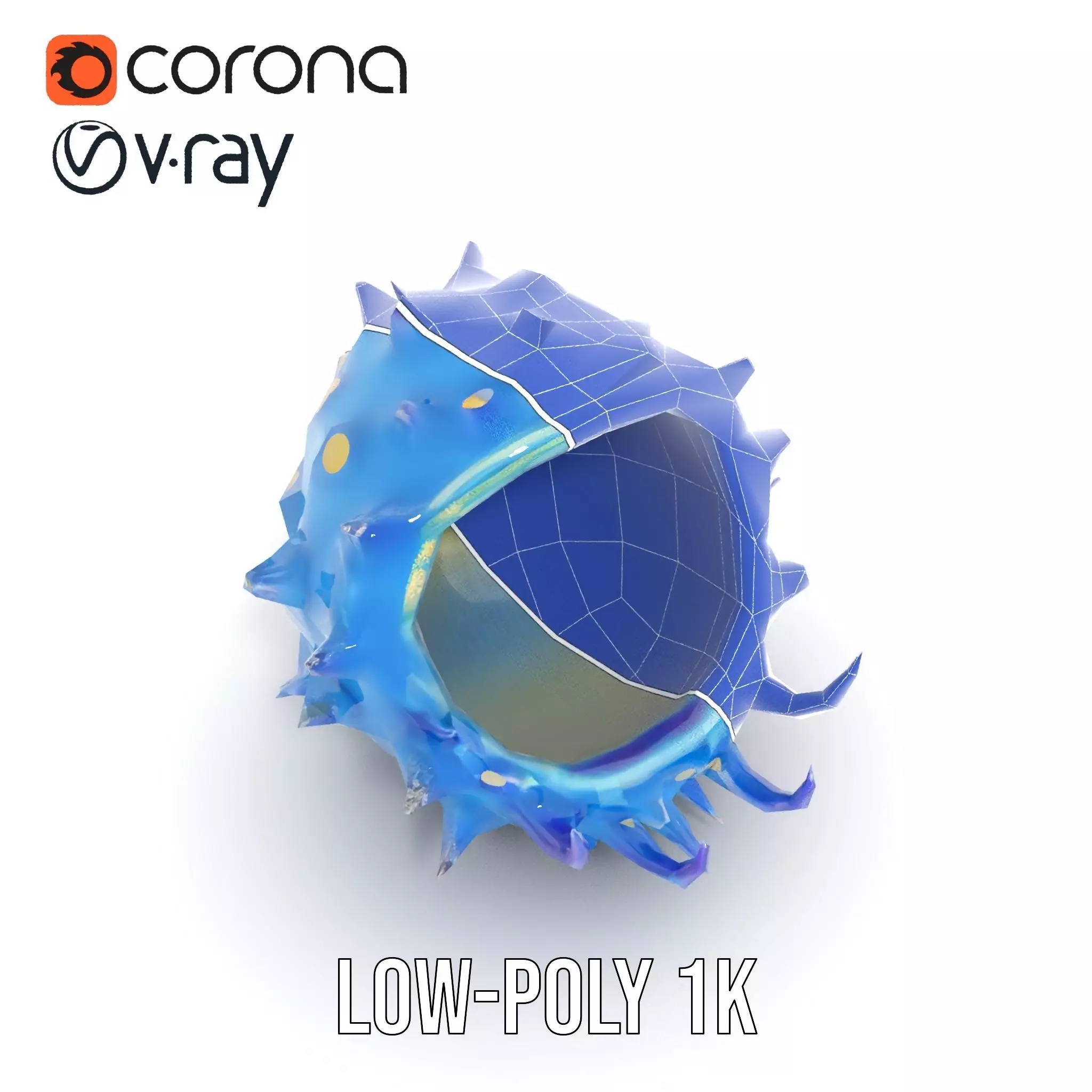 Spiked Blue Shell model pack Low-poly 3D model_28