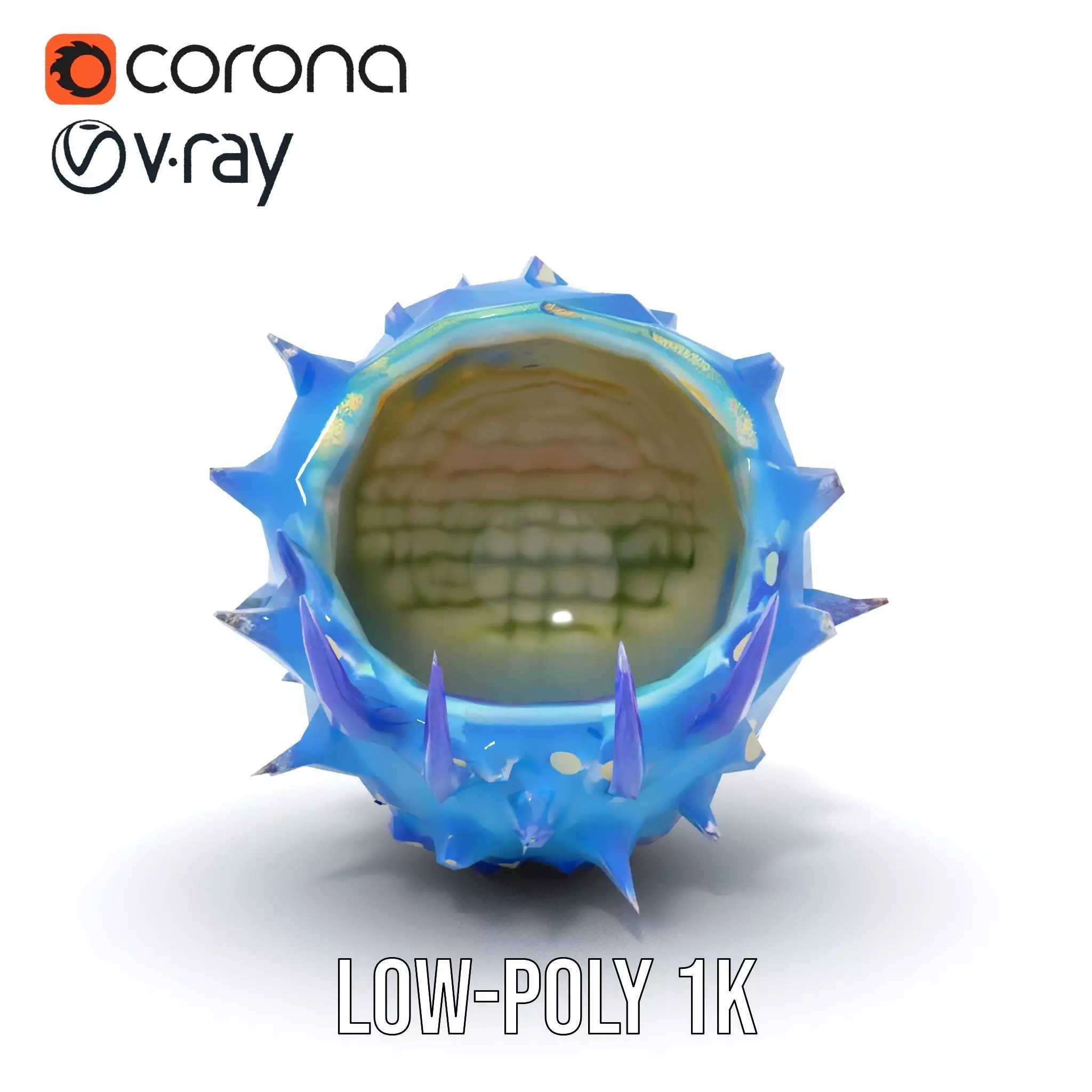 Spiked Blue Shell model pack Low-poly 3D model_15