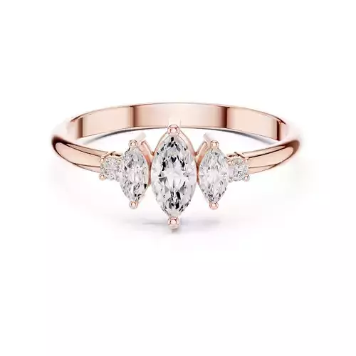 Five Stone Marquise and Round Cut Wedding Ring 3DM STL Video