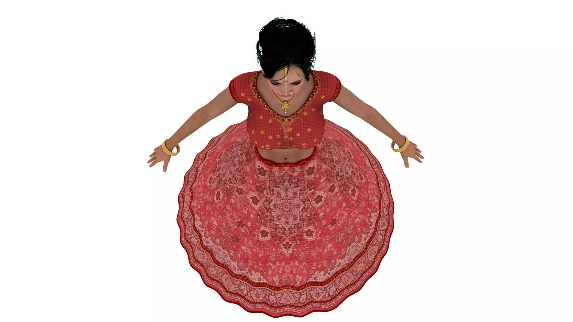 Realistic indian dancing girl 3D model_5