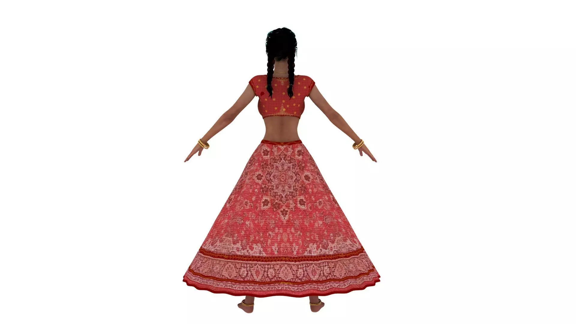 Realistic indian dancing girl 3D model_3