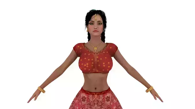 Realistic indian dancing girl