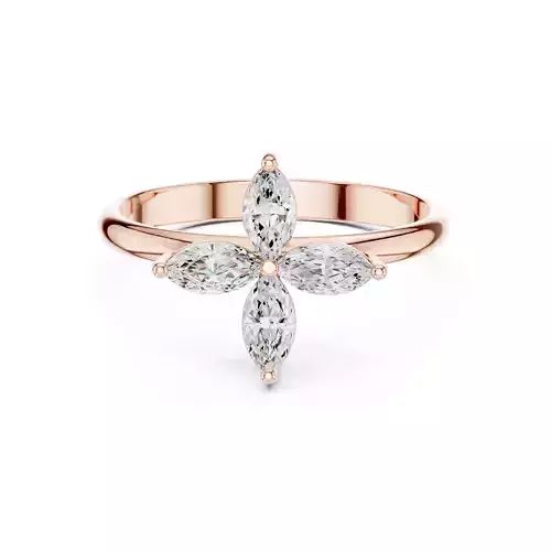 Four Marquise Diamond Engagement Wedding Ring 3DM STL Video