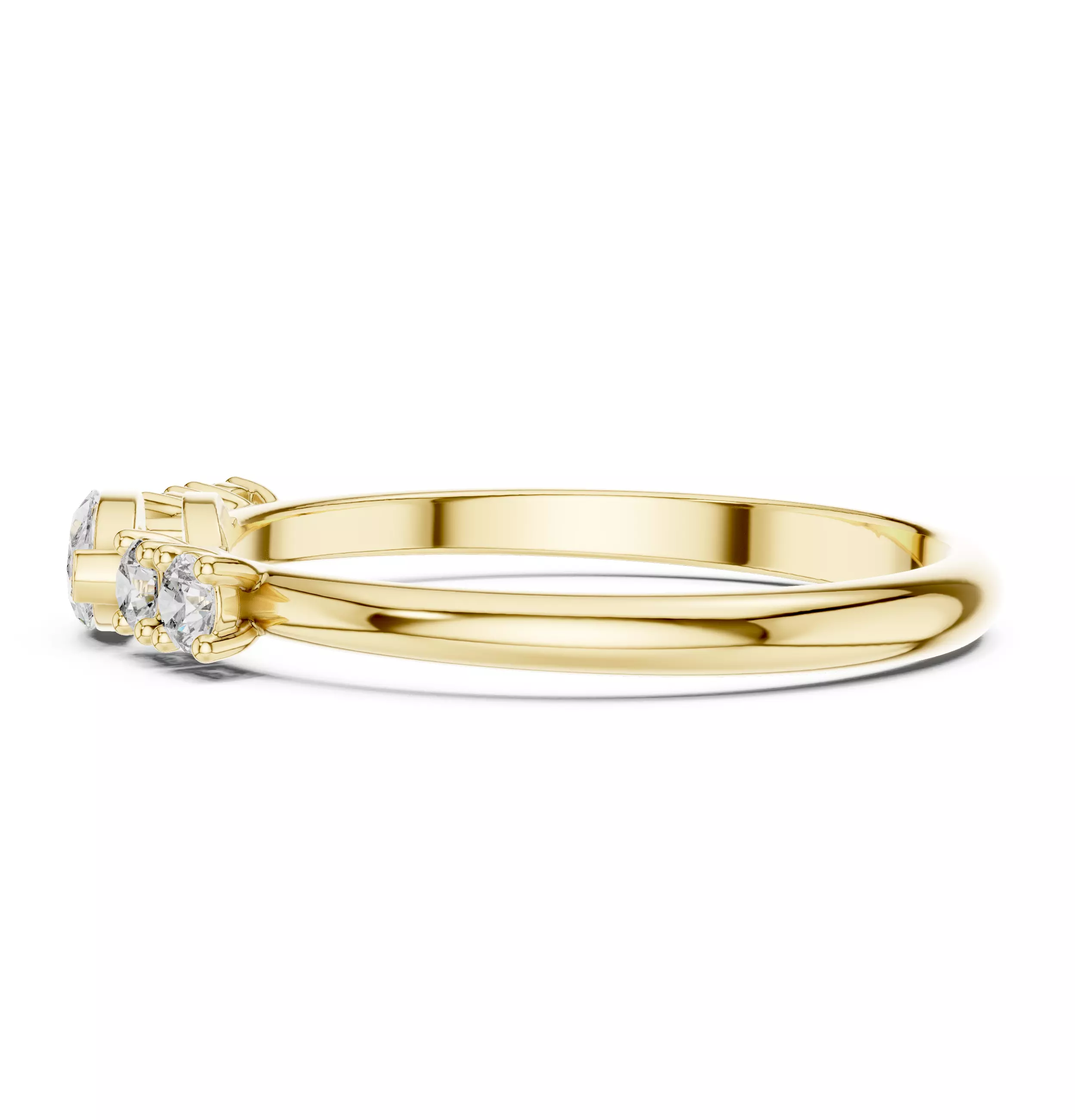 East West Marquise And Round Diamond Wedding Band 3DM STL Video 3D print model_8