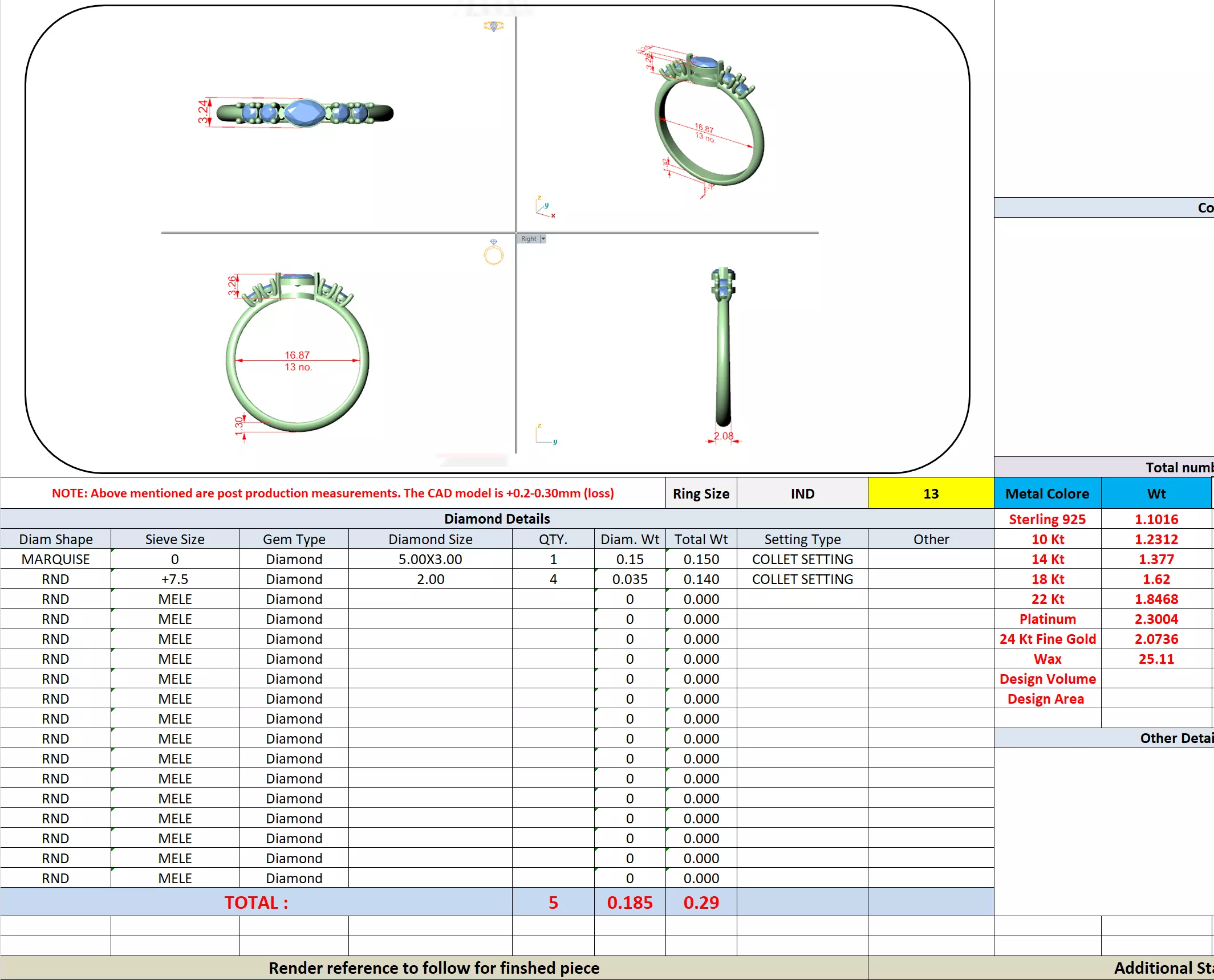 East West Marquise And Round Diamond Wedding Band 3DM STL Video 3D print model_13