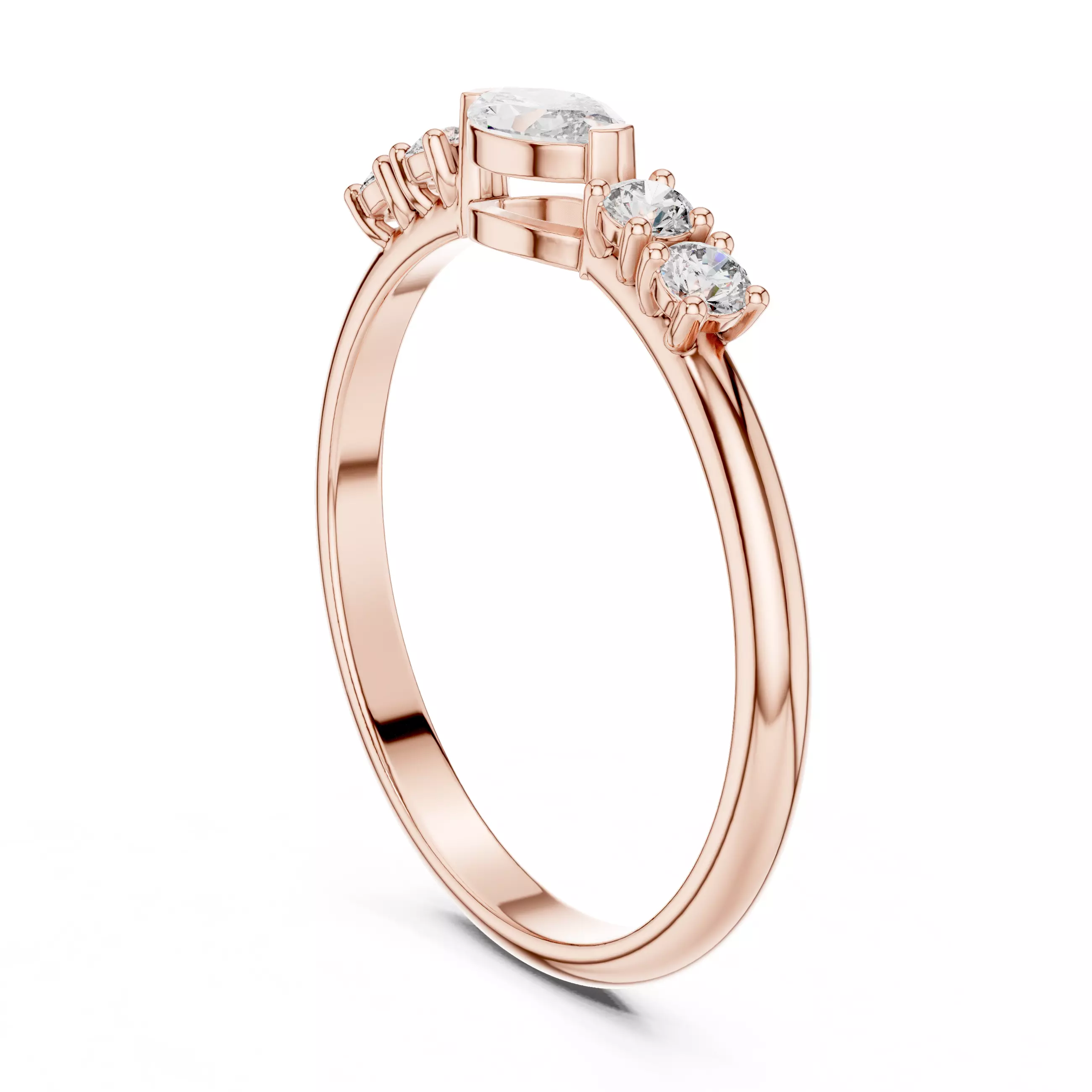 East West Marquise And Round Diamond Wedding Band 3DM STL Video 3D print model_3