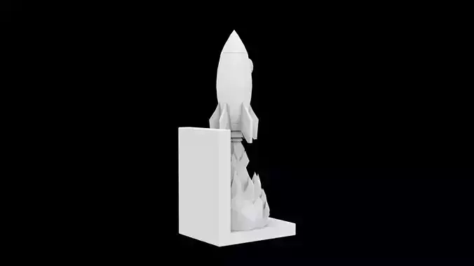 Space Rocket Bookend Sci-Fi Adventure Book Support