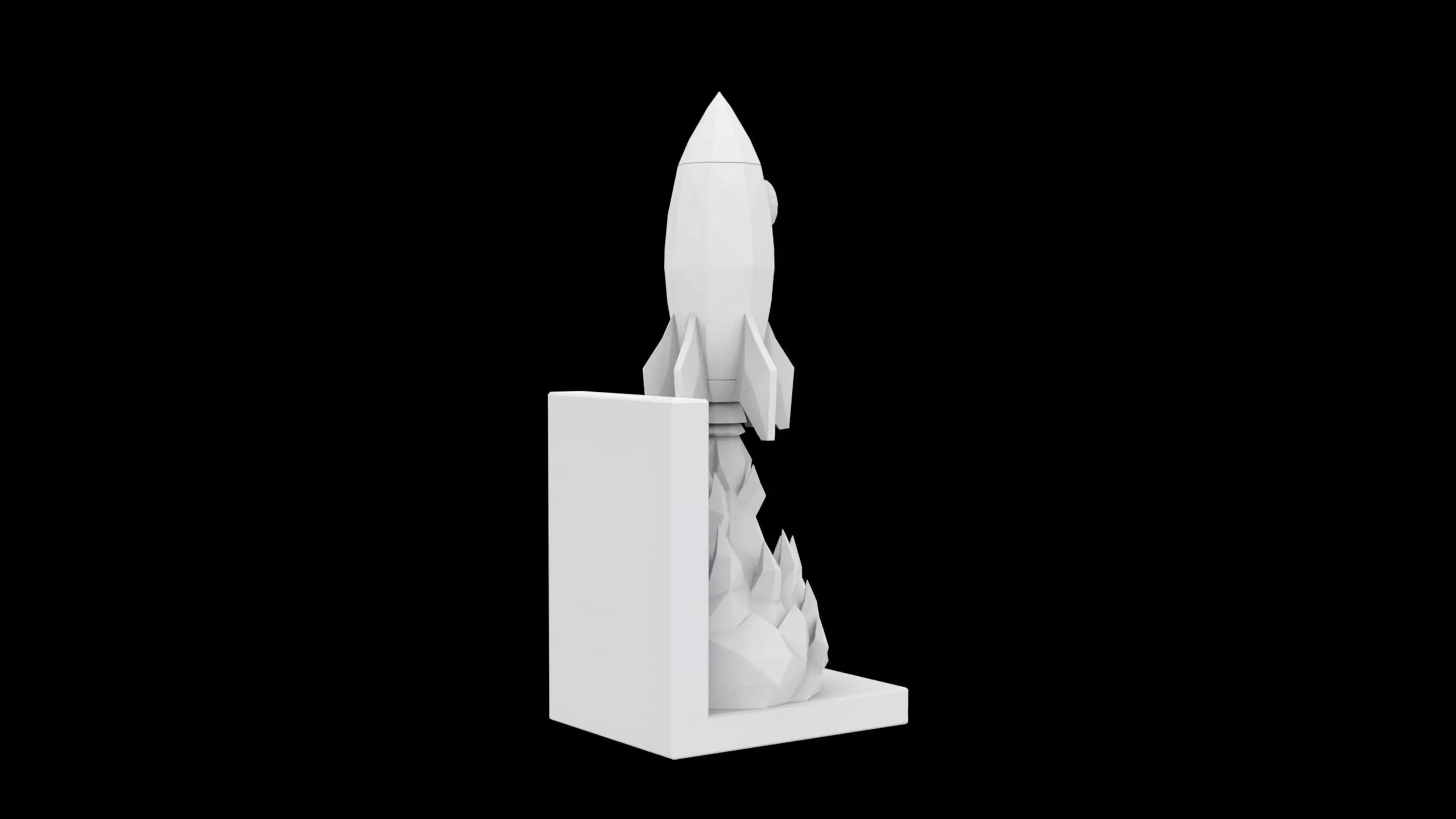 Space Rocket Bookend Sci-Fi Adventure Book Support 3D print model