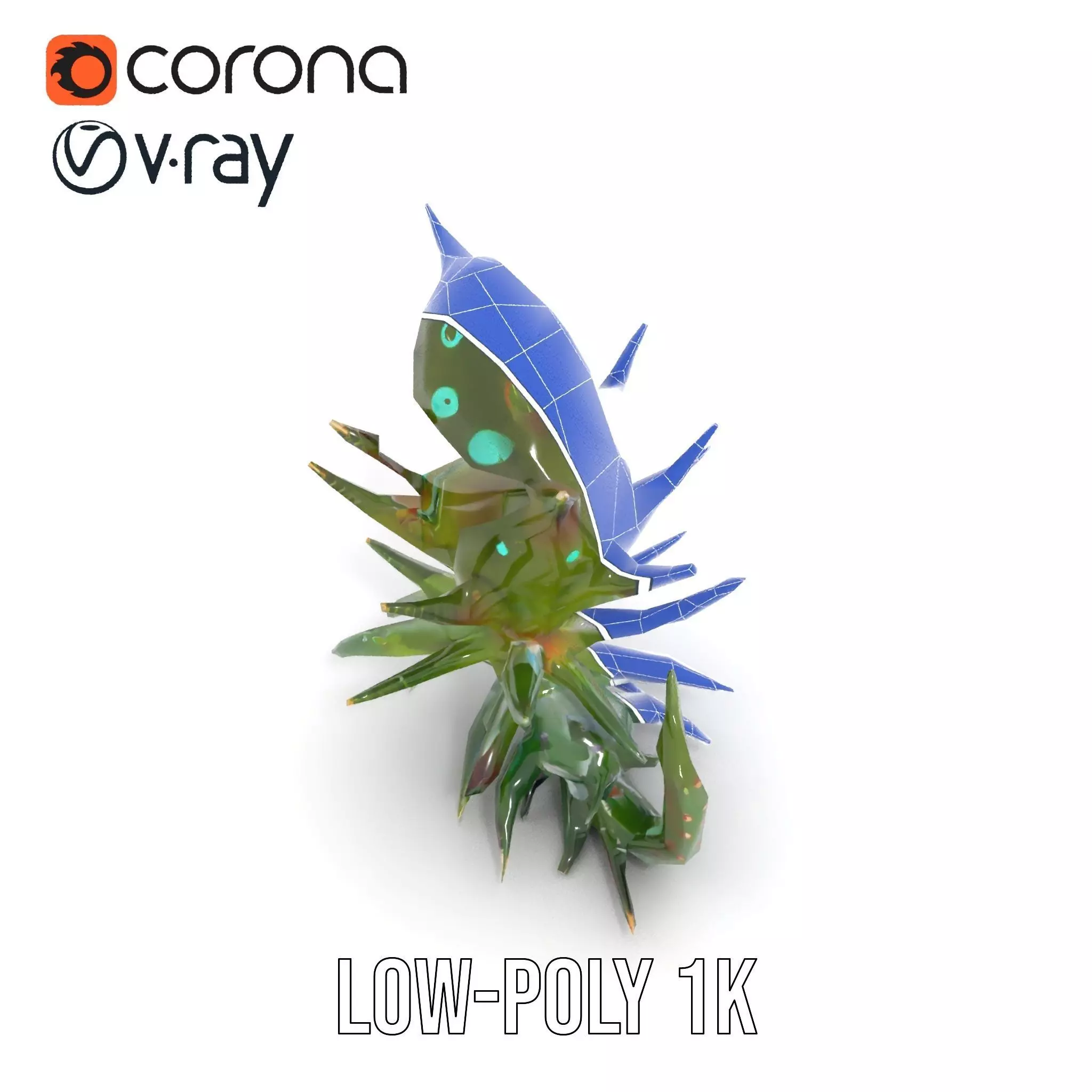 Spiky Alien Plant model pack Low-poly 3D model_15