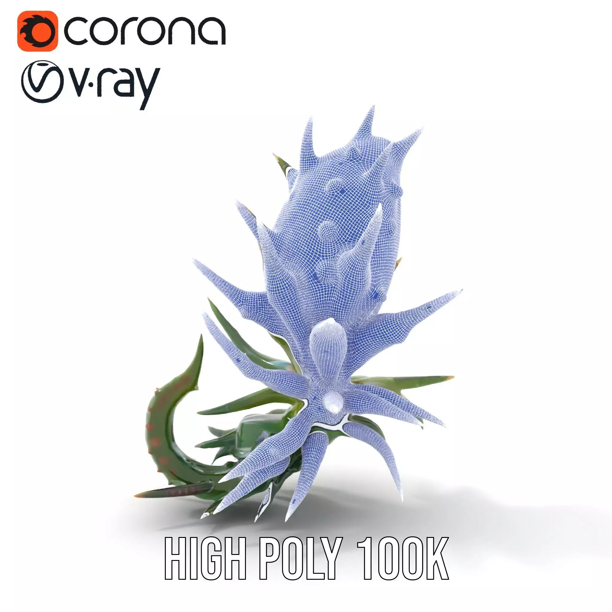 Spiky Alien Plant model pack Low-poly 3D model_35