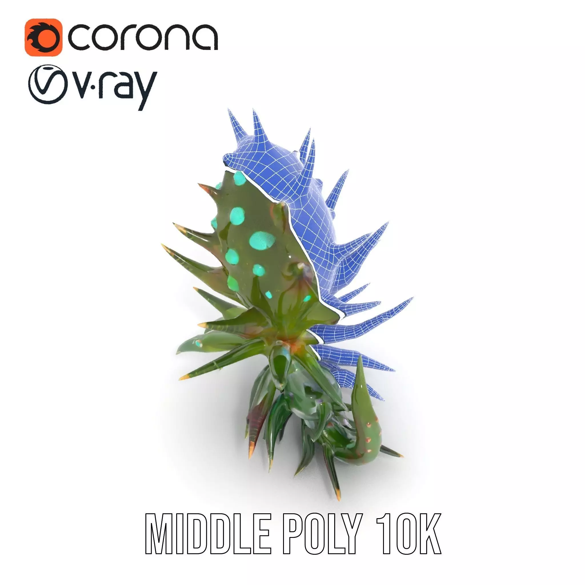 Spiky Alien Plant model pack Low-poly 3D model_16