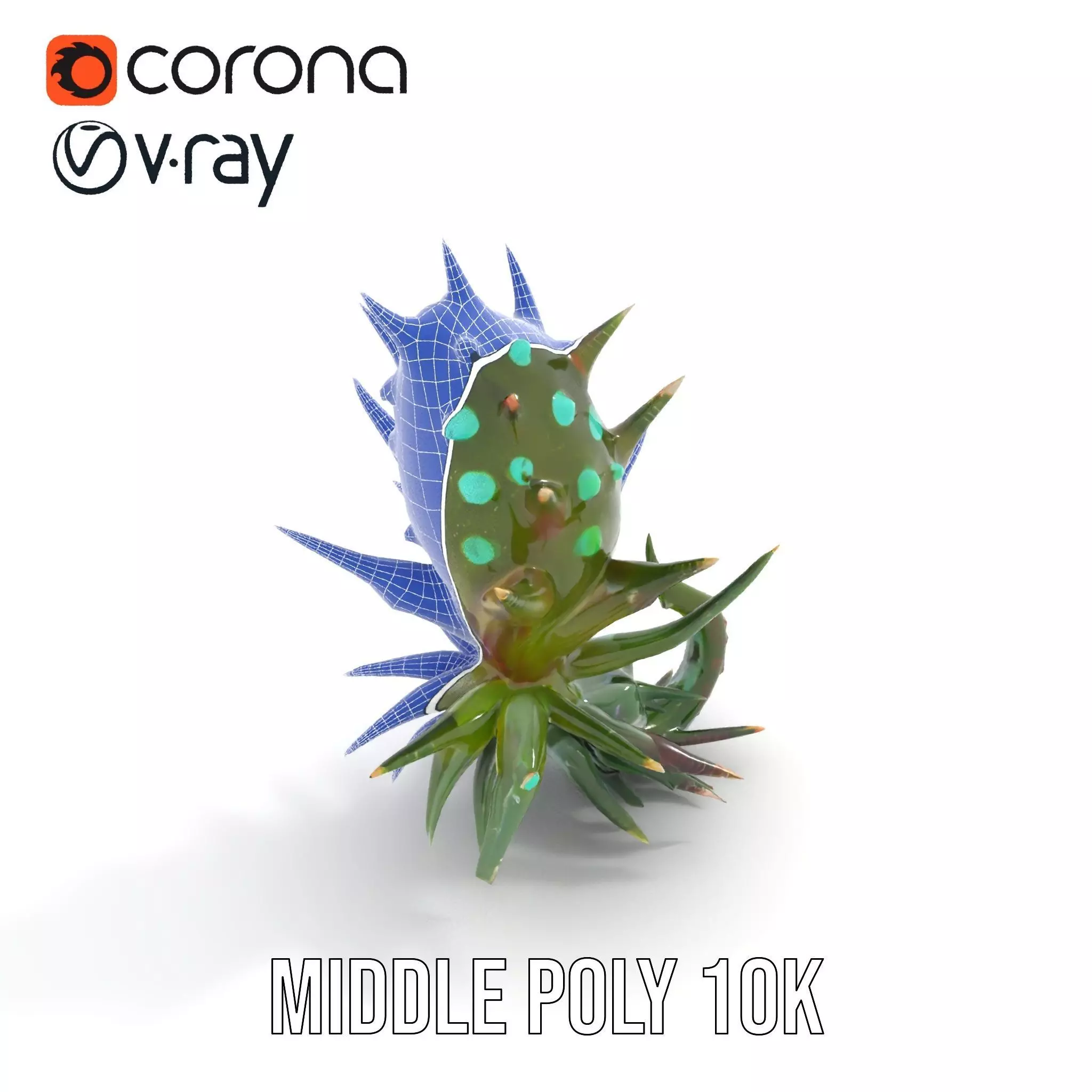 Spiky Alien Plant model pack Low-poly 3D model_19