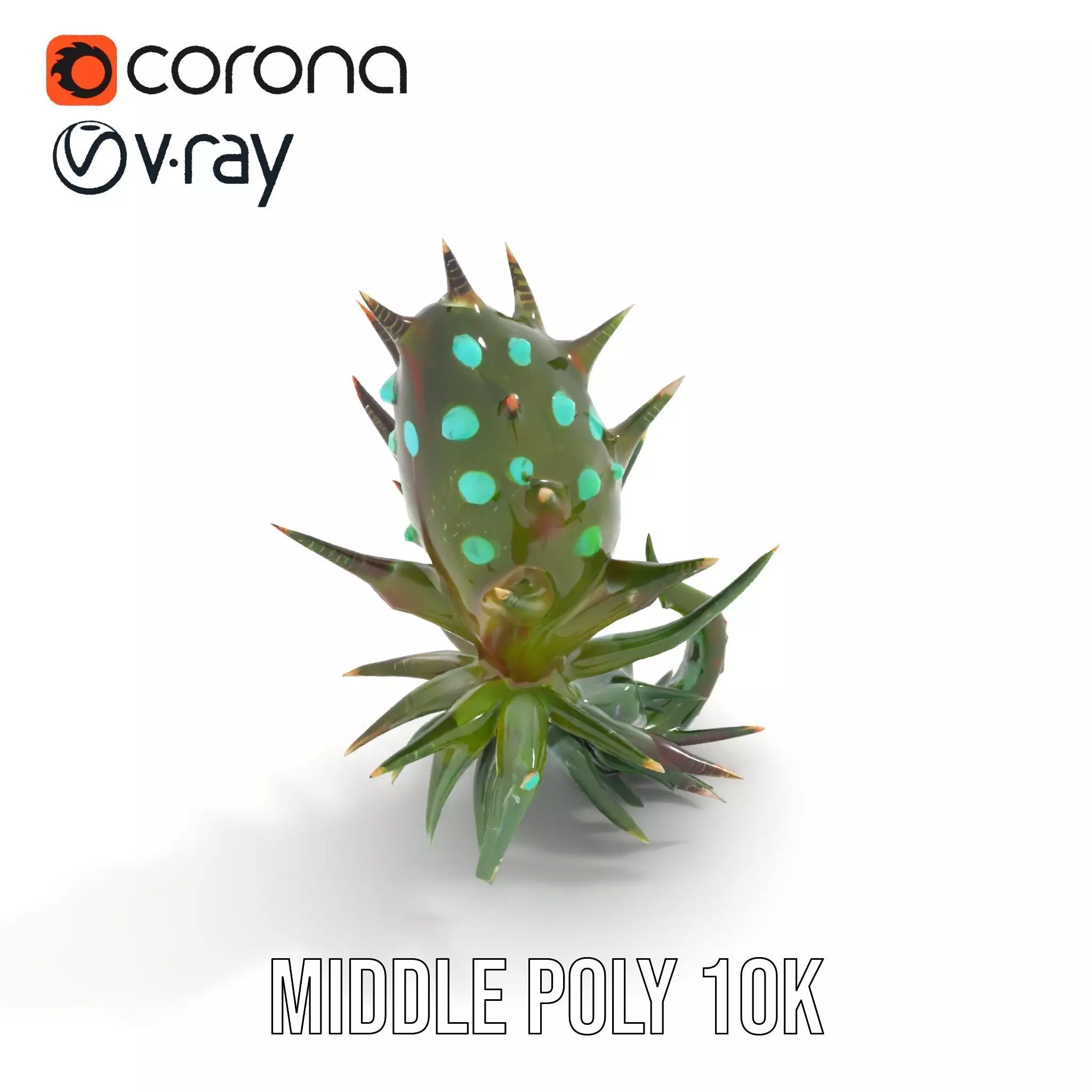 Spiky Alien Plant model pack Low-poly 3D model_7