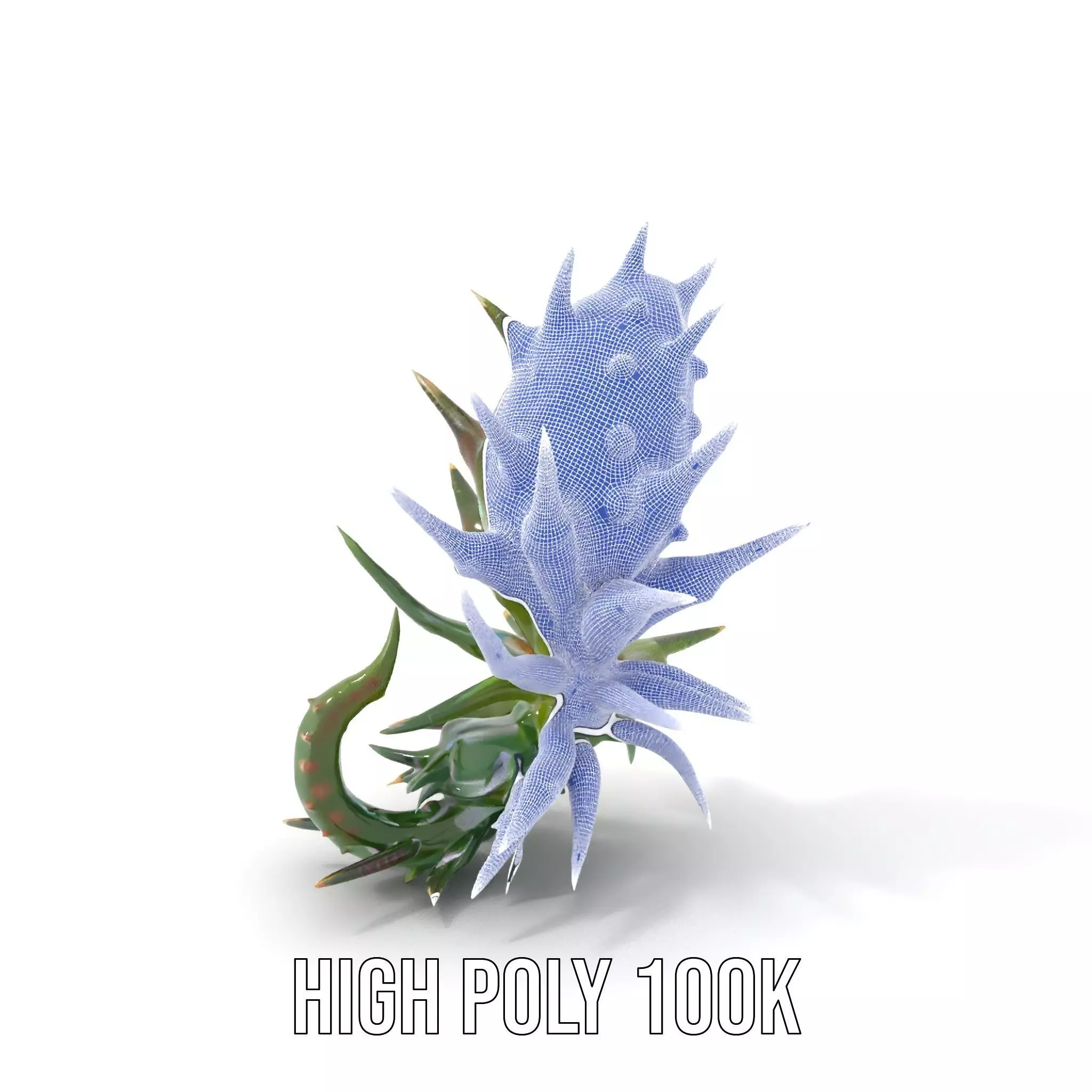 Spiky Alien Plant model pack Low-poly 3D model_5