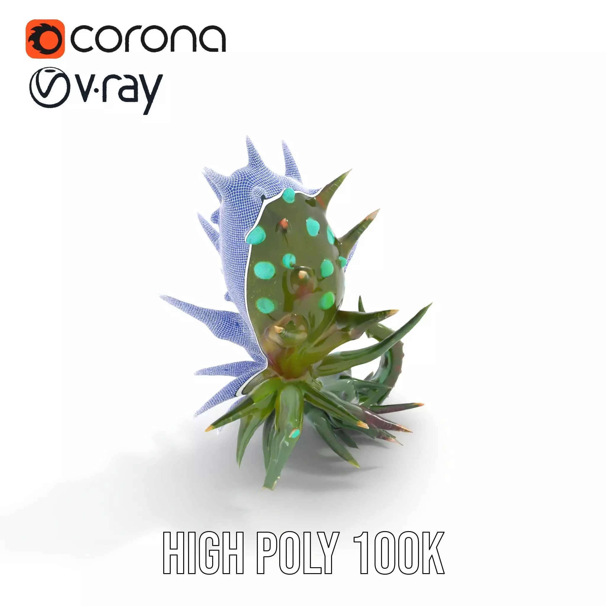 Spiky Alien Plant model pack Low-poly 3D model_27