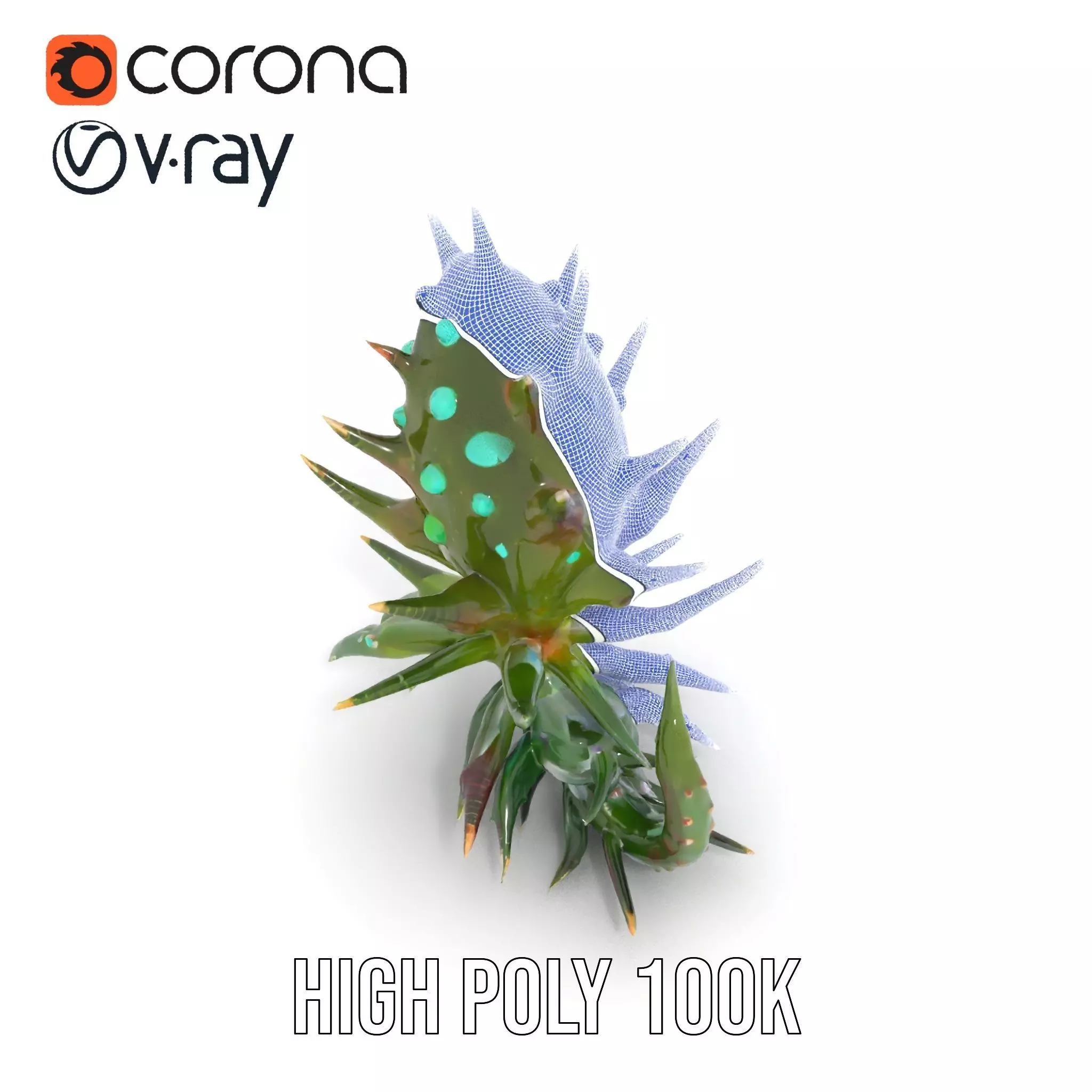 Spiky Alien Plant model pack Low-poly 3D model_33