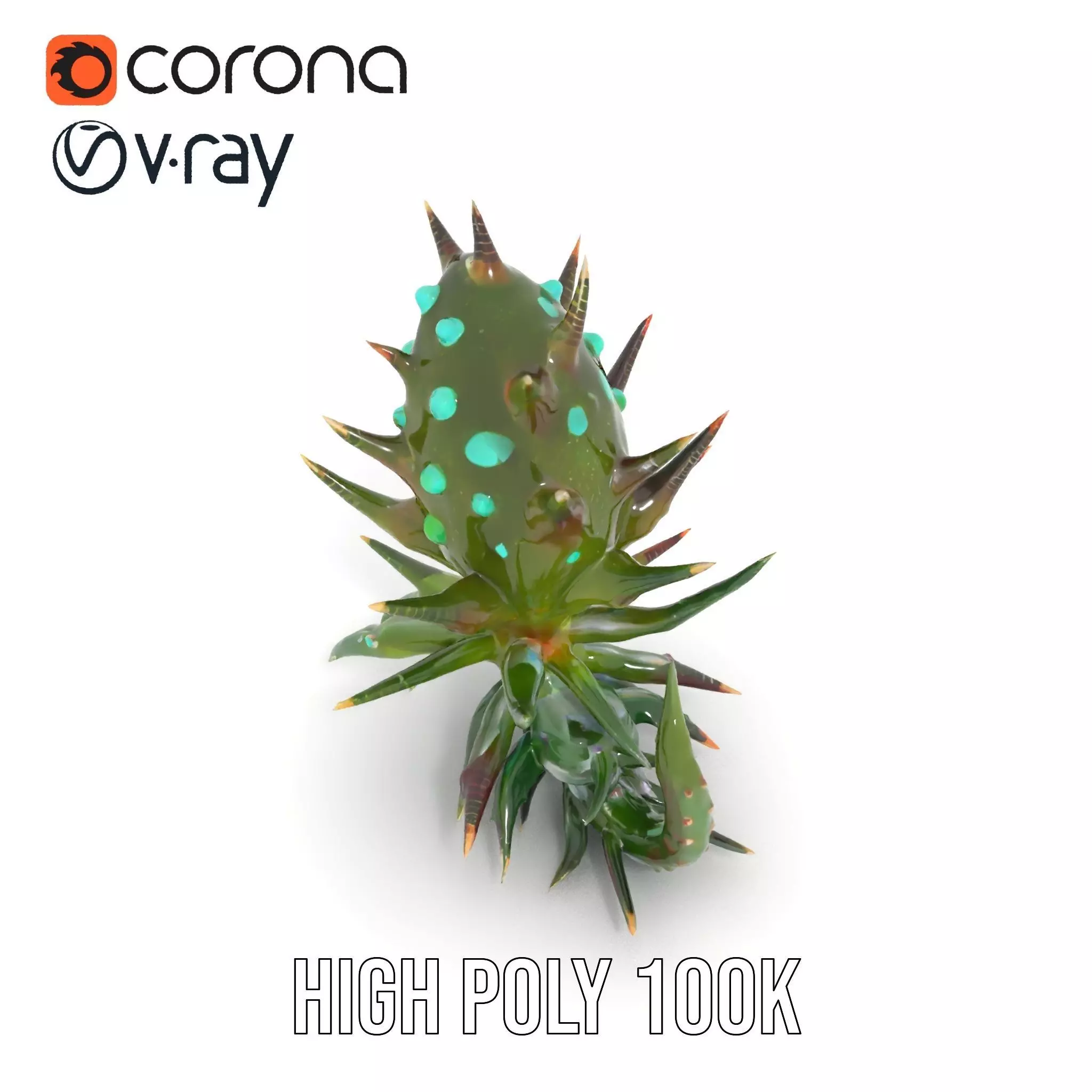 Spiky Alien Plant model pack Low-poly 3D model_30