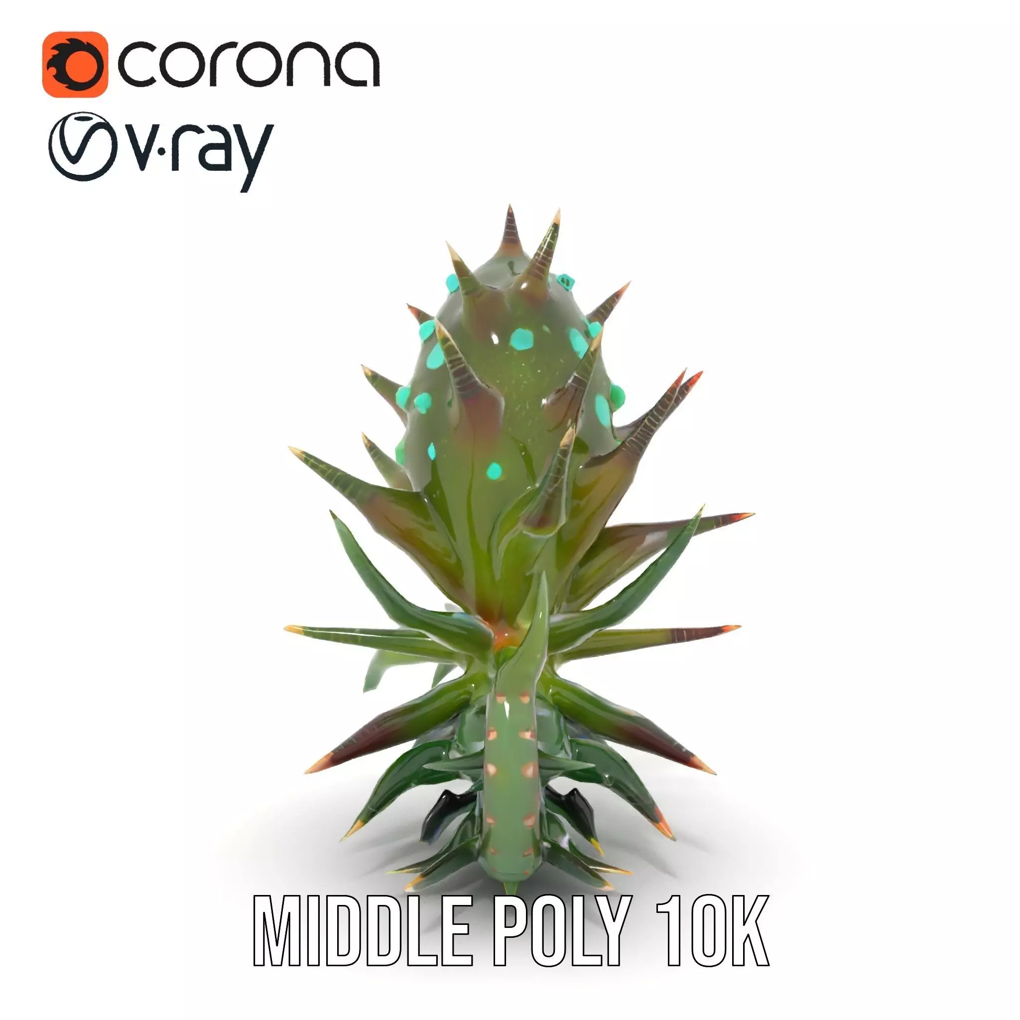 Spiky Alien Plant model pack Low-poly 3D model_22