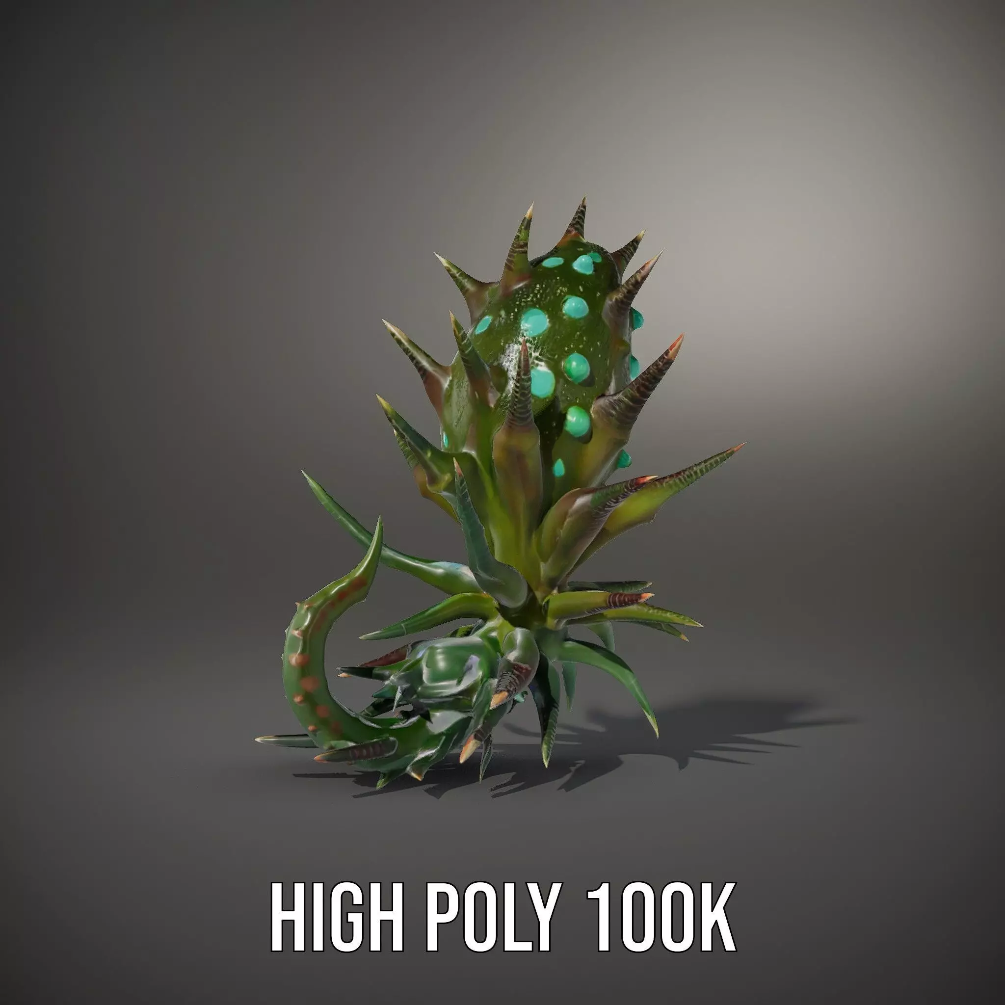 Spiky Alien Plant model pack Low-poly 3D model_11