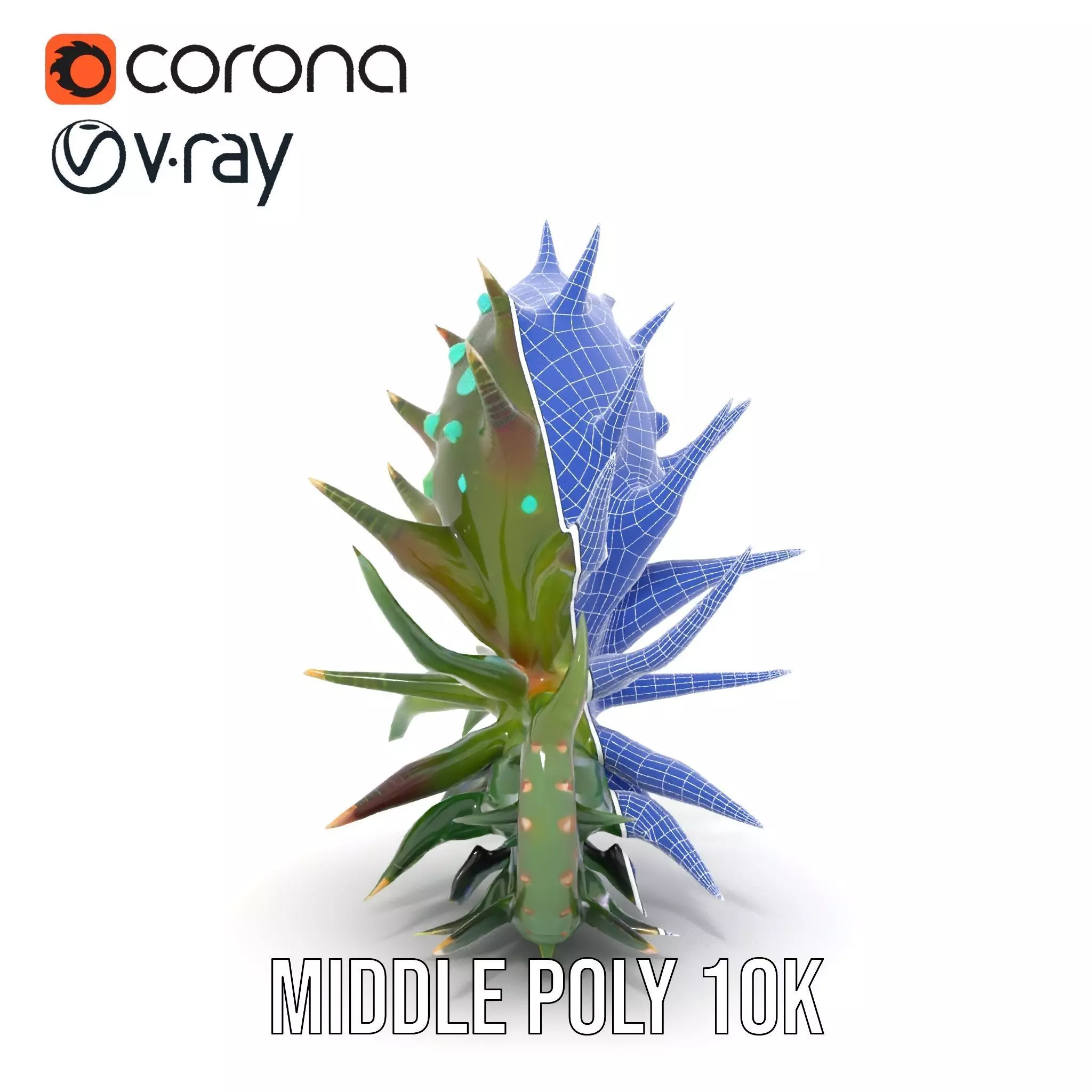 Spiky Alien Plant model pack Low-poly 3D model_28