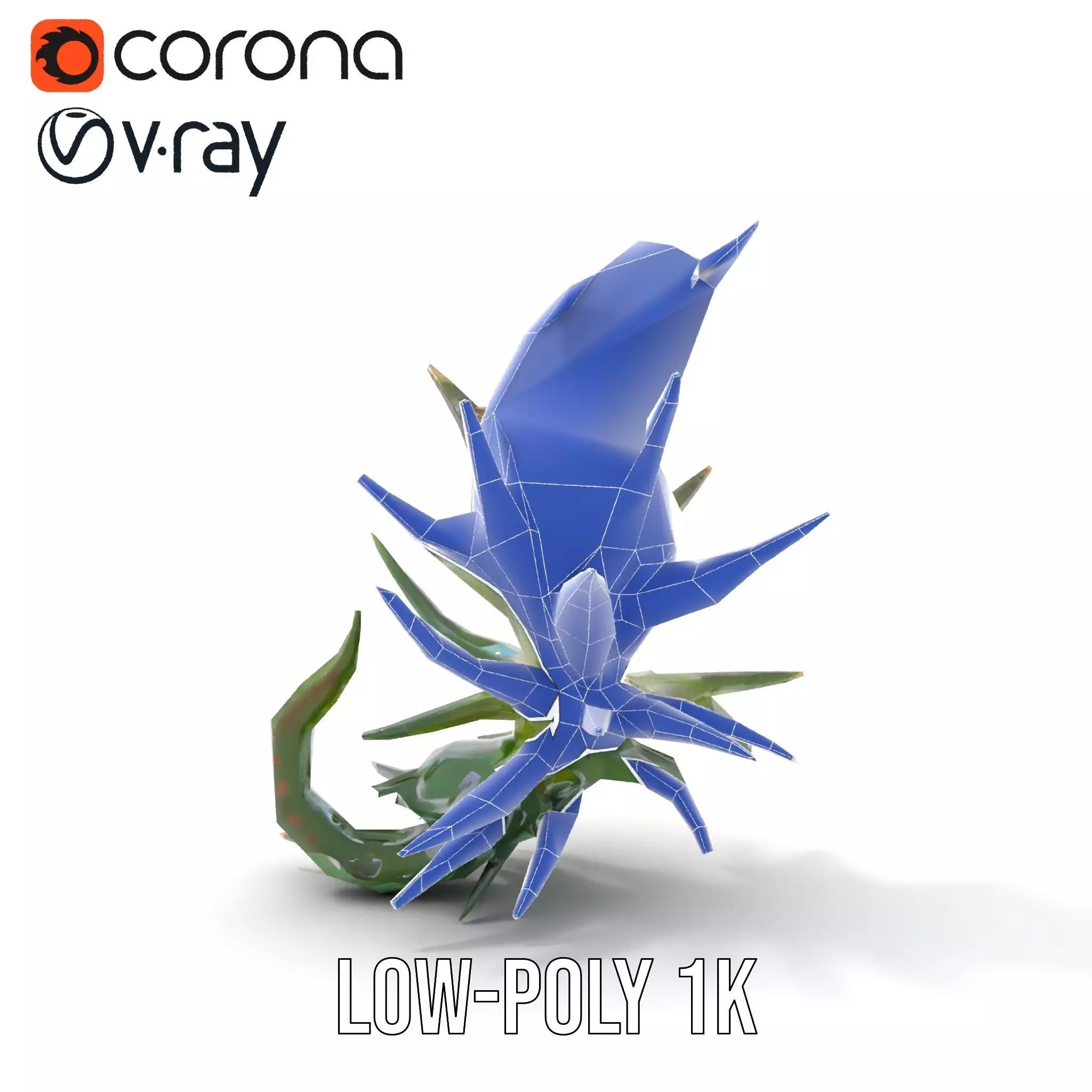 Spiky Alien Plant model pack Low-poly 3D model_29