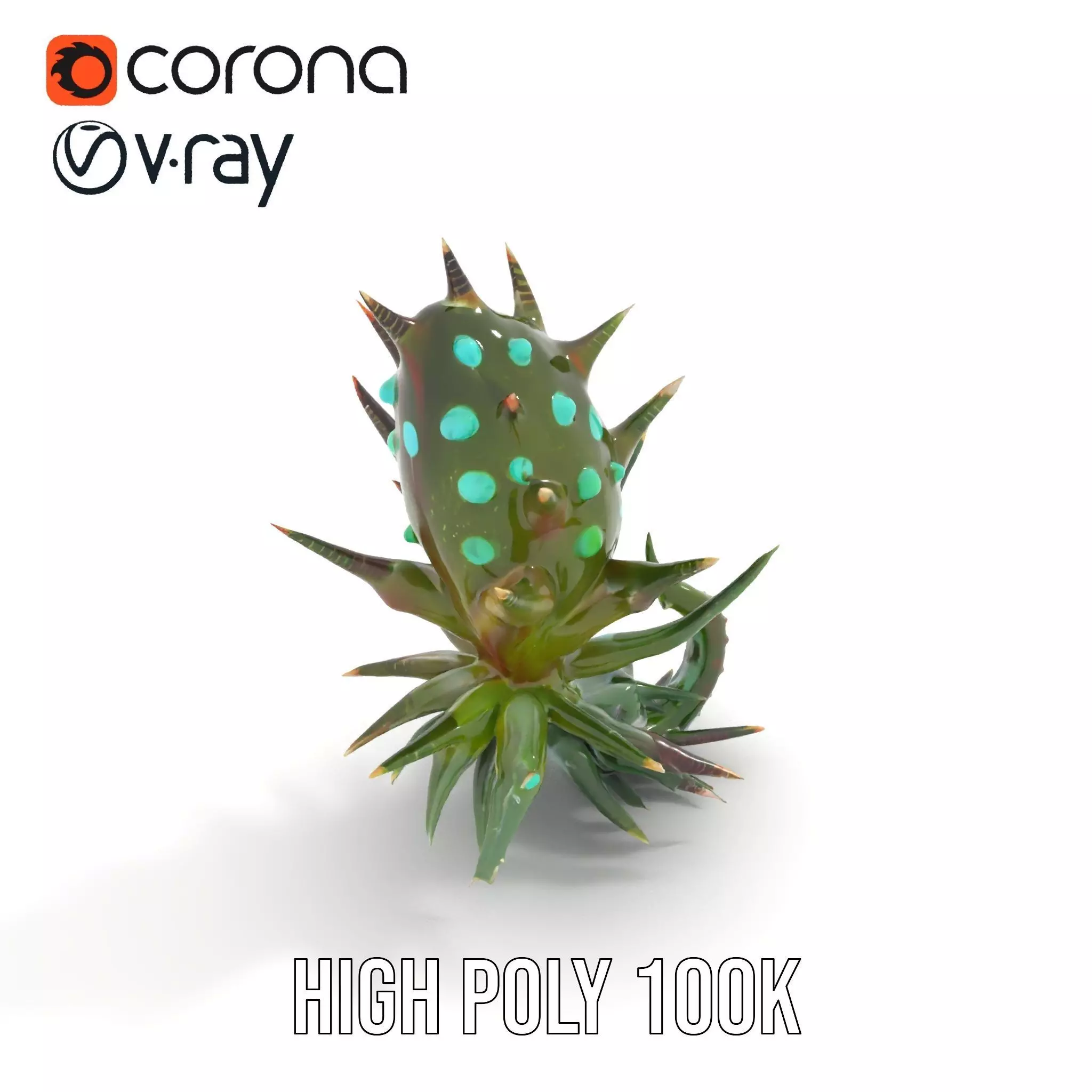 Spiky Alien Plant model pack Low-poly 3D model_18