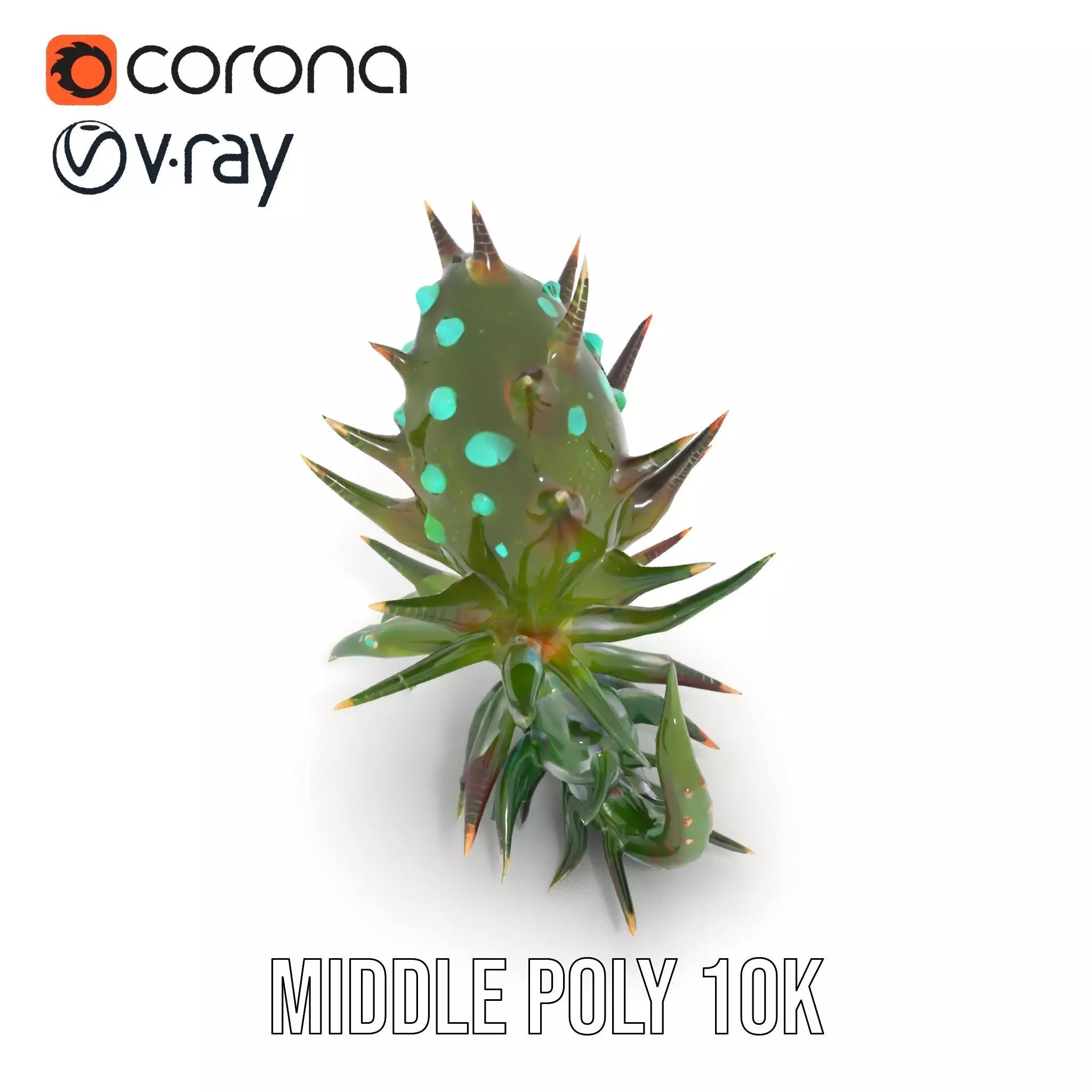 Spiky Alien Plant model pack Low-poly 3D model_6