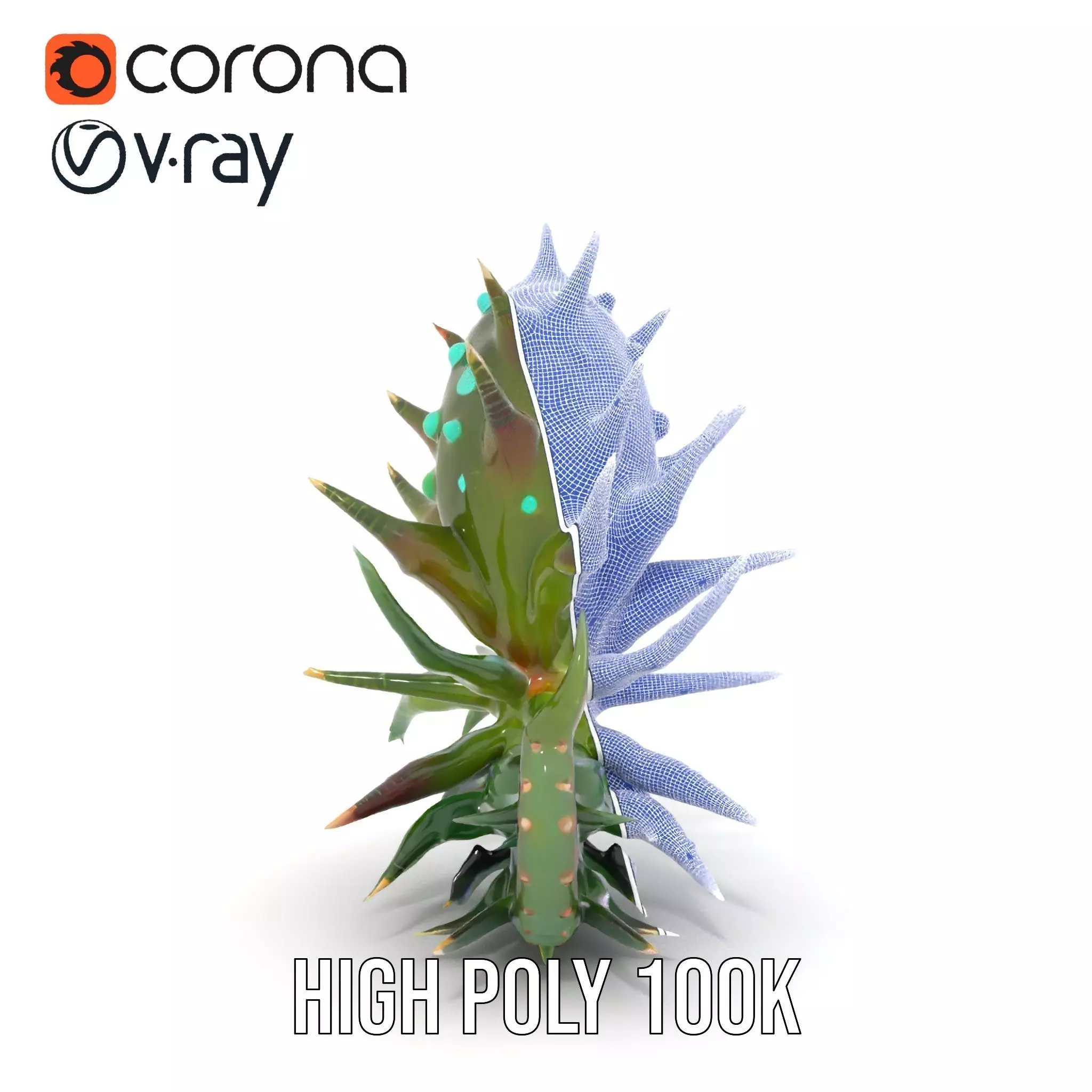 Spiky Alien Plant model pack Low-poly 3D model_34