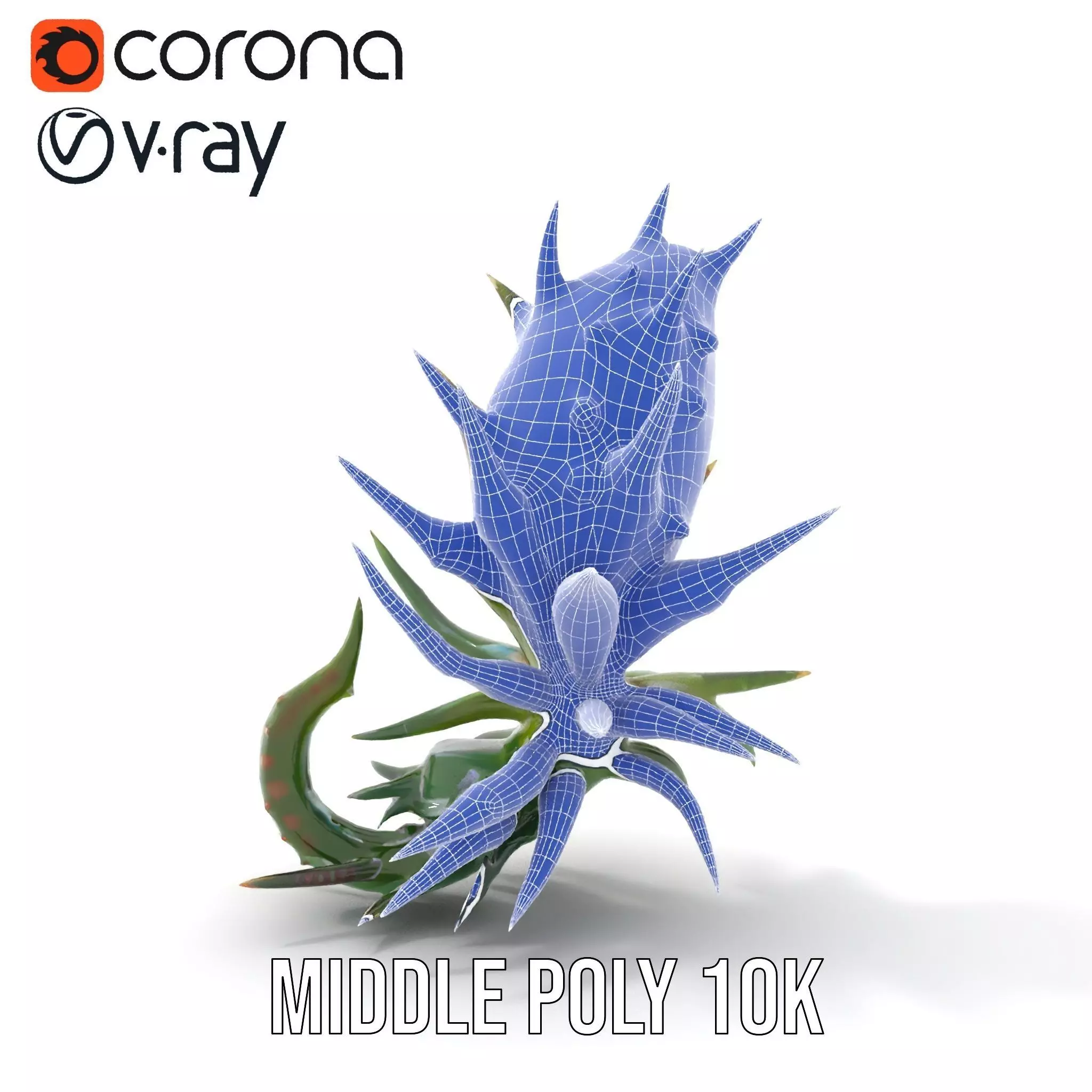 Spiky Alien Plant model pack Low-poly 3D model_31