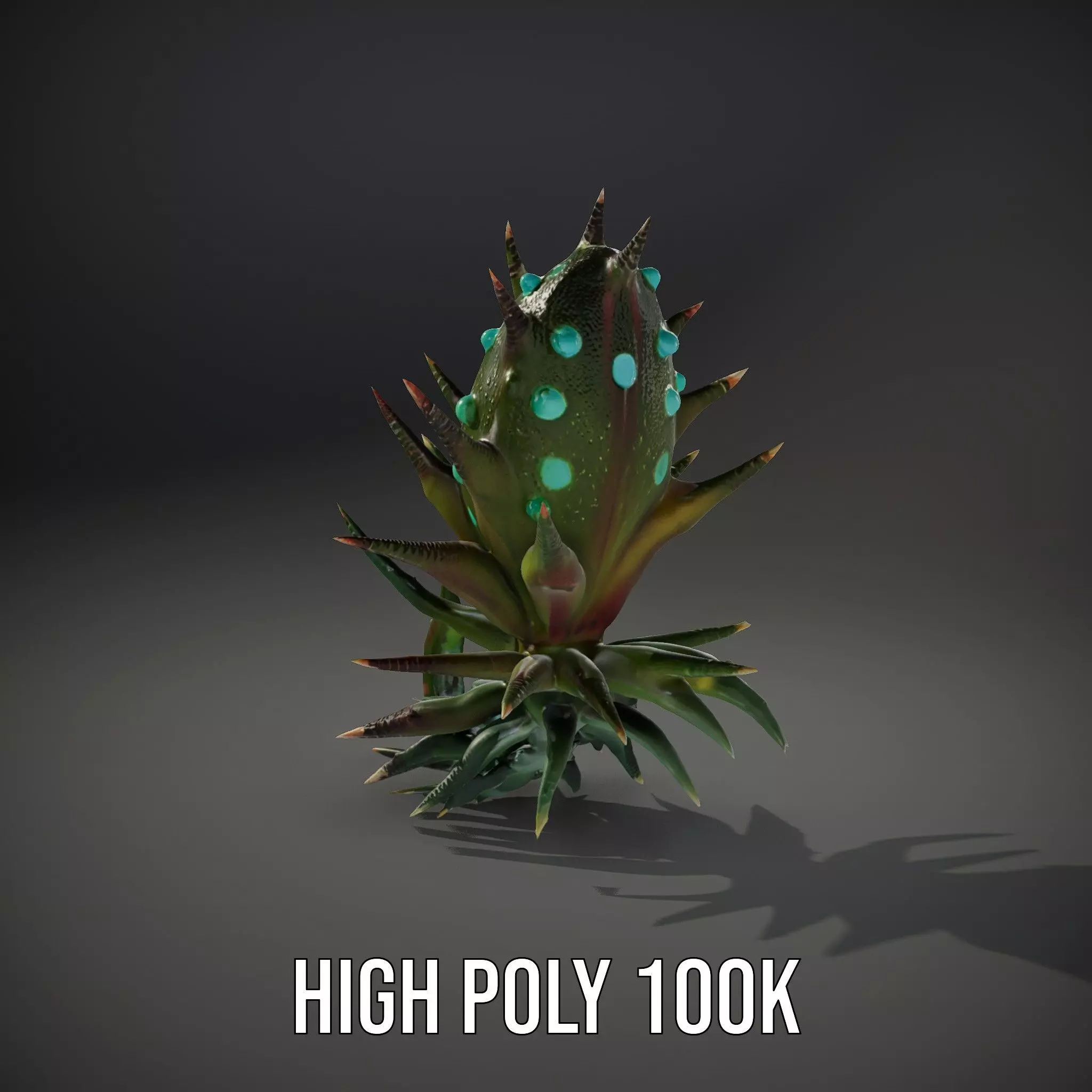 Spiky Alien Plant model pack Low-poly 3D model_9