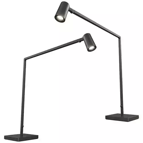 Adjustable Modern Black Table Lamp 3D Model Low-poly 3D model