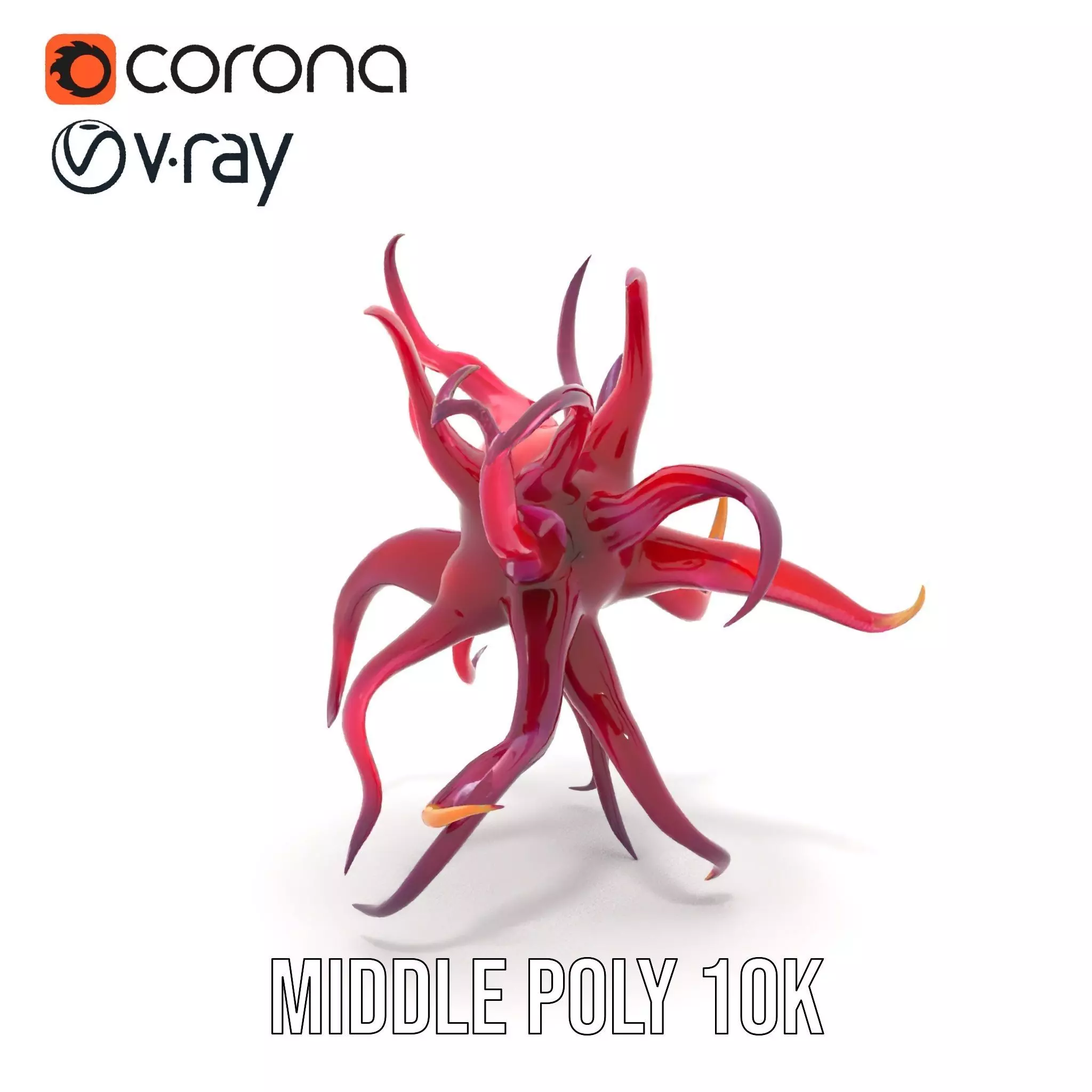 Vivid Alien Plant model pack Low-poly 3D model_16