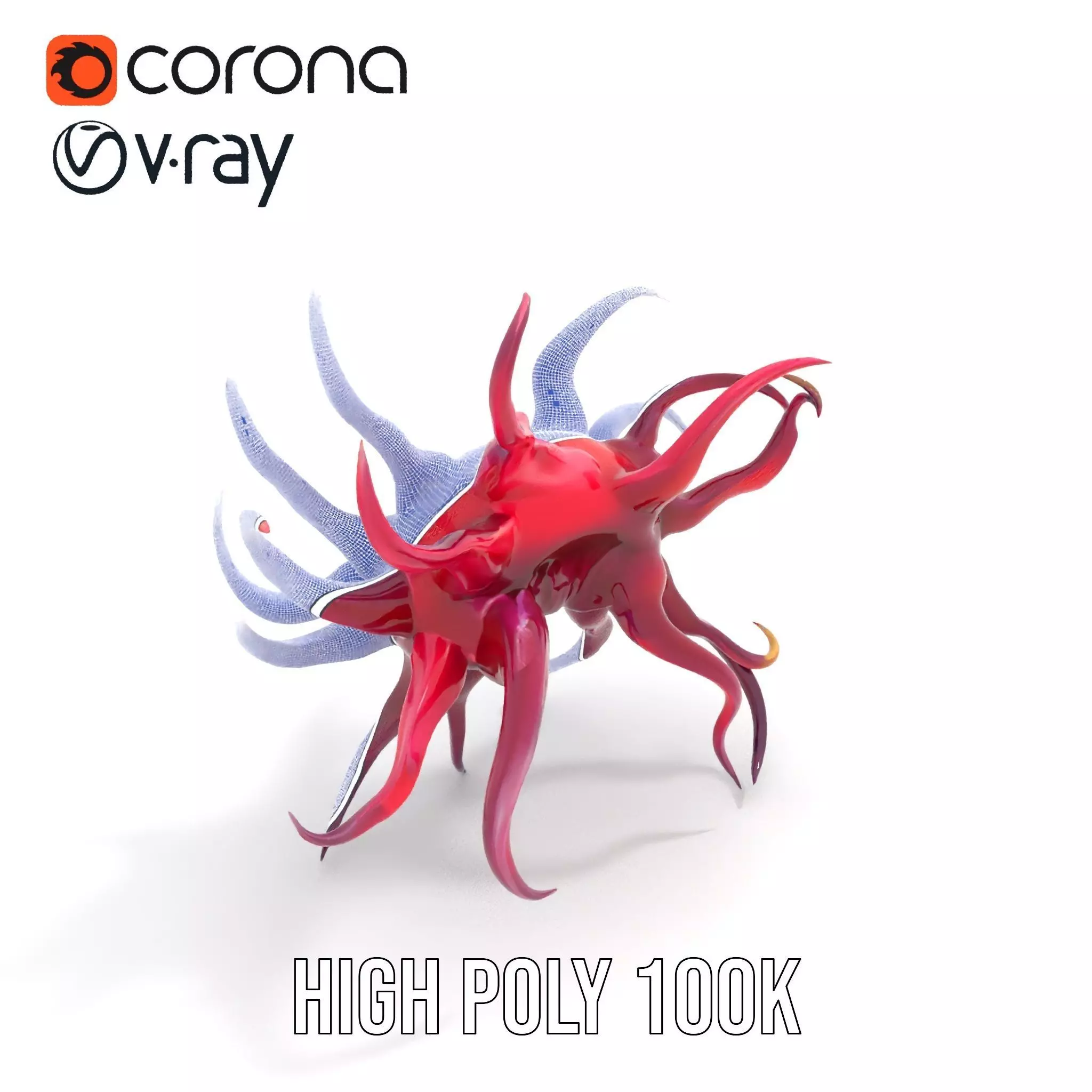 Vivid Alien Plant model pack Low-poly 3D model_33