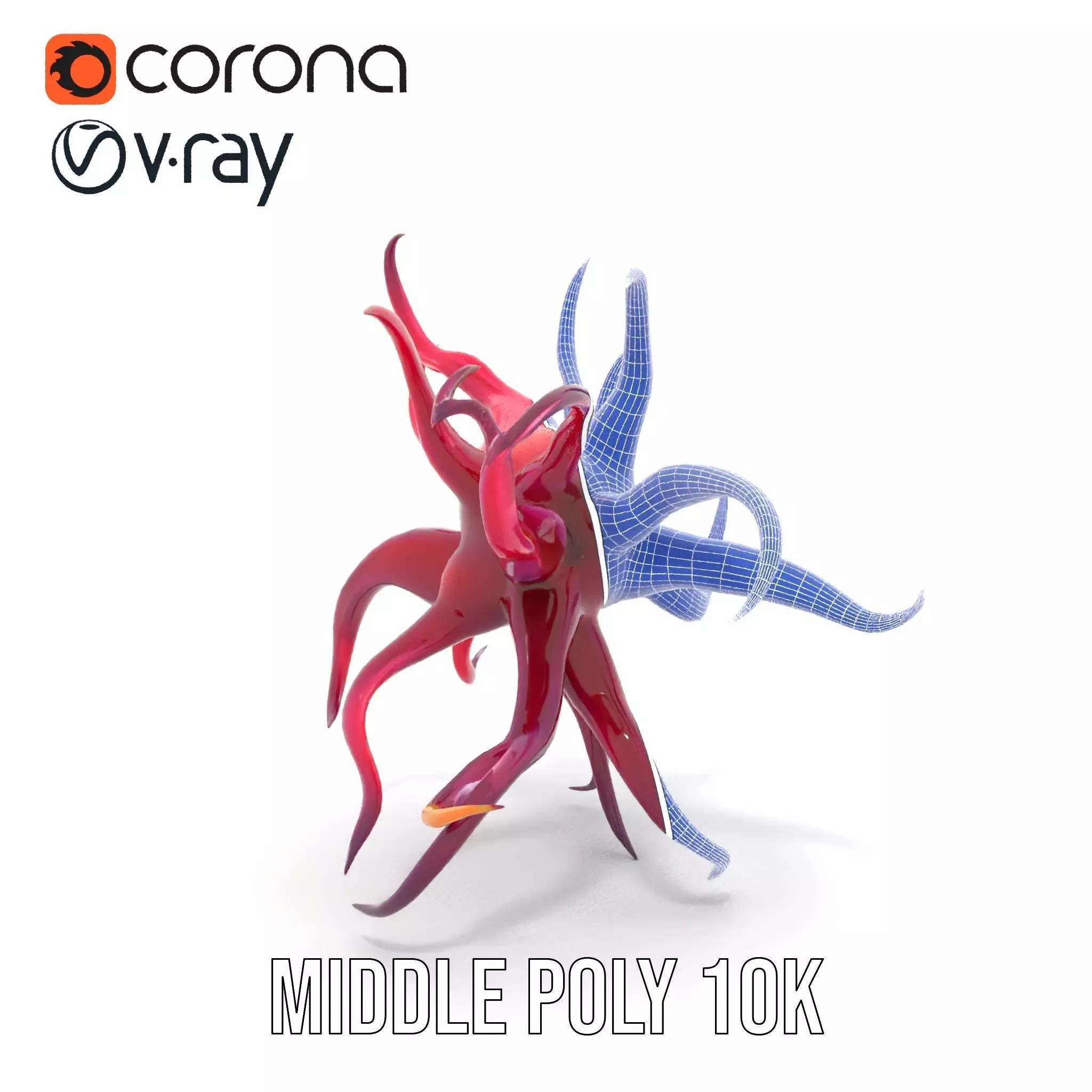 Vivid Alien Plant model pack Low-poly 3D model_22