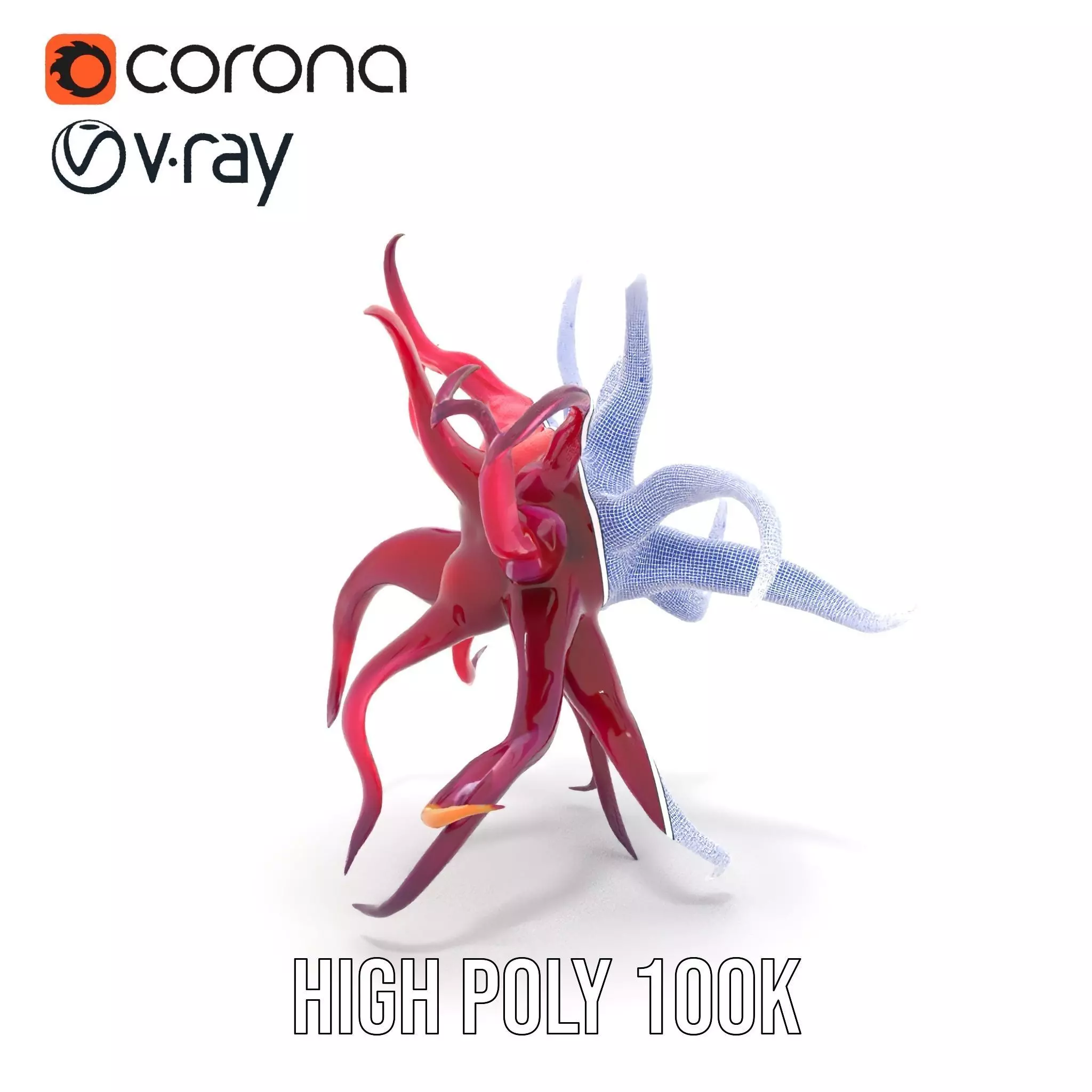 Vivid Alien Plant model pack Low-poly 3D model_35