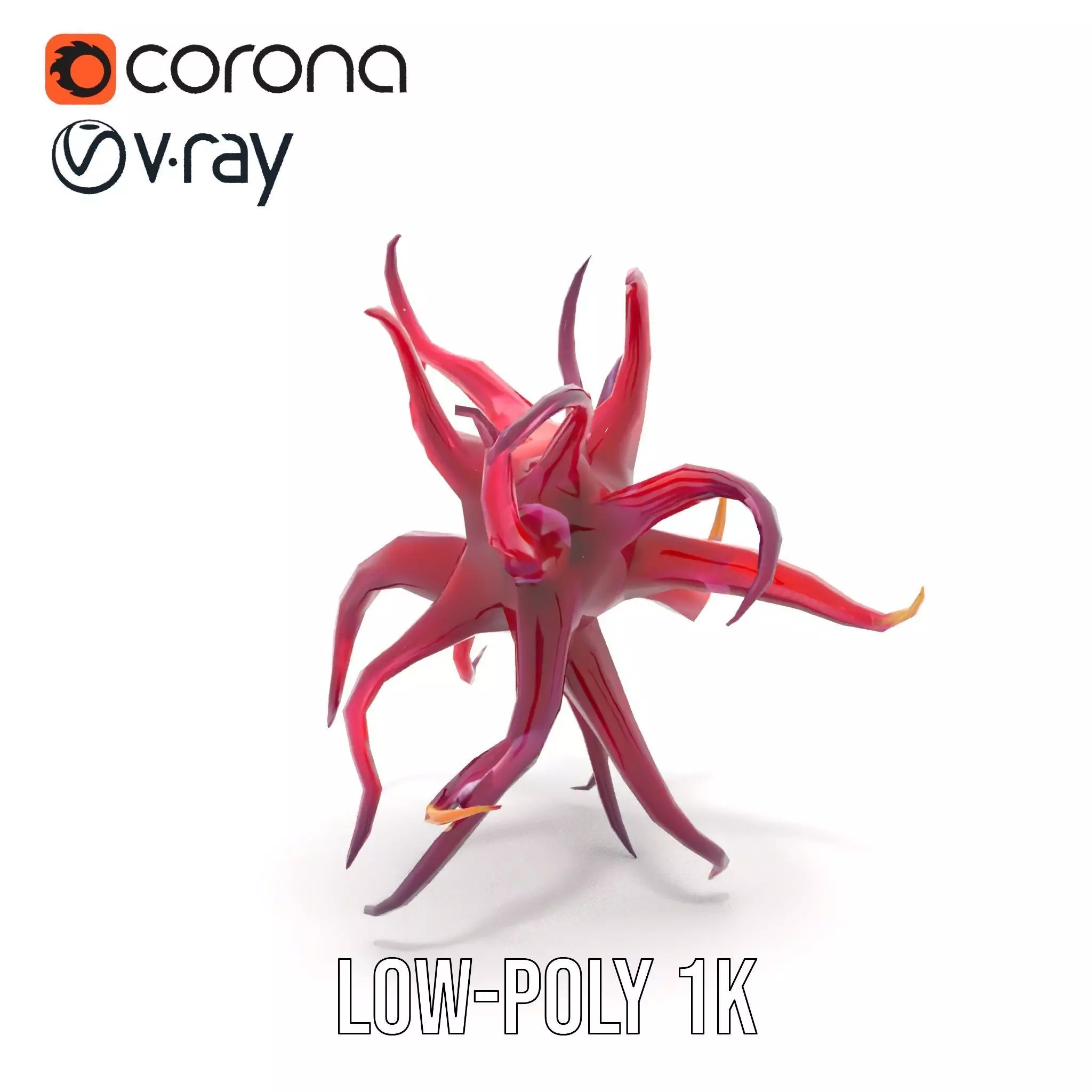 Vivid Alien Plant model pack Low-poly 3D model_13