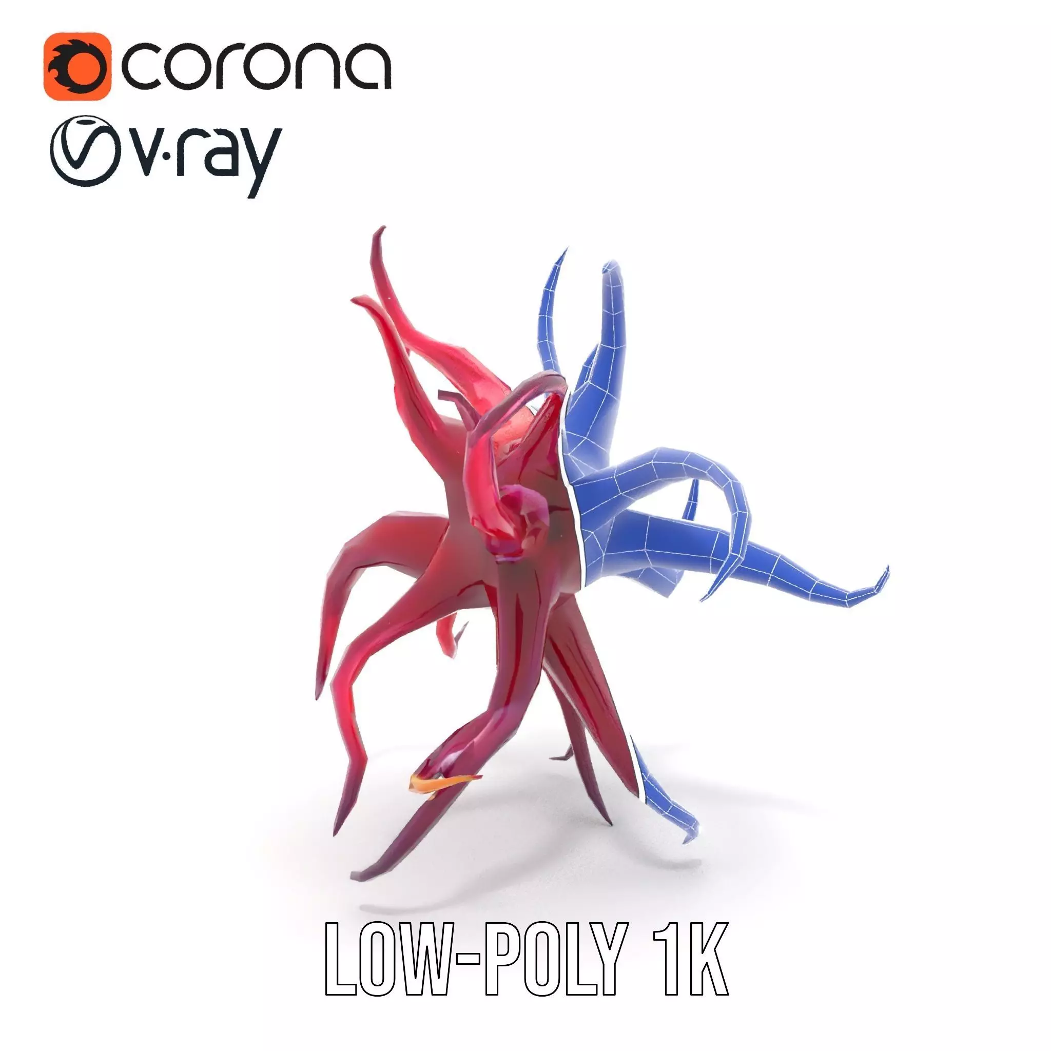 Vivid Alien Plant model pack Low-poly 3D model_29