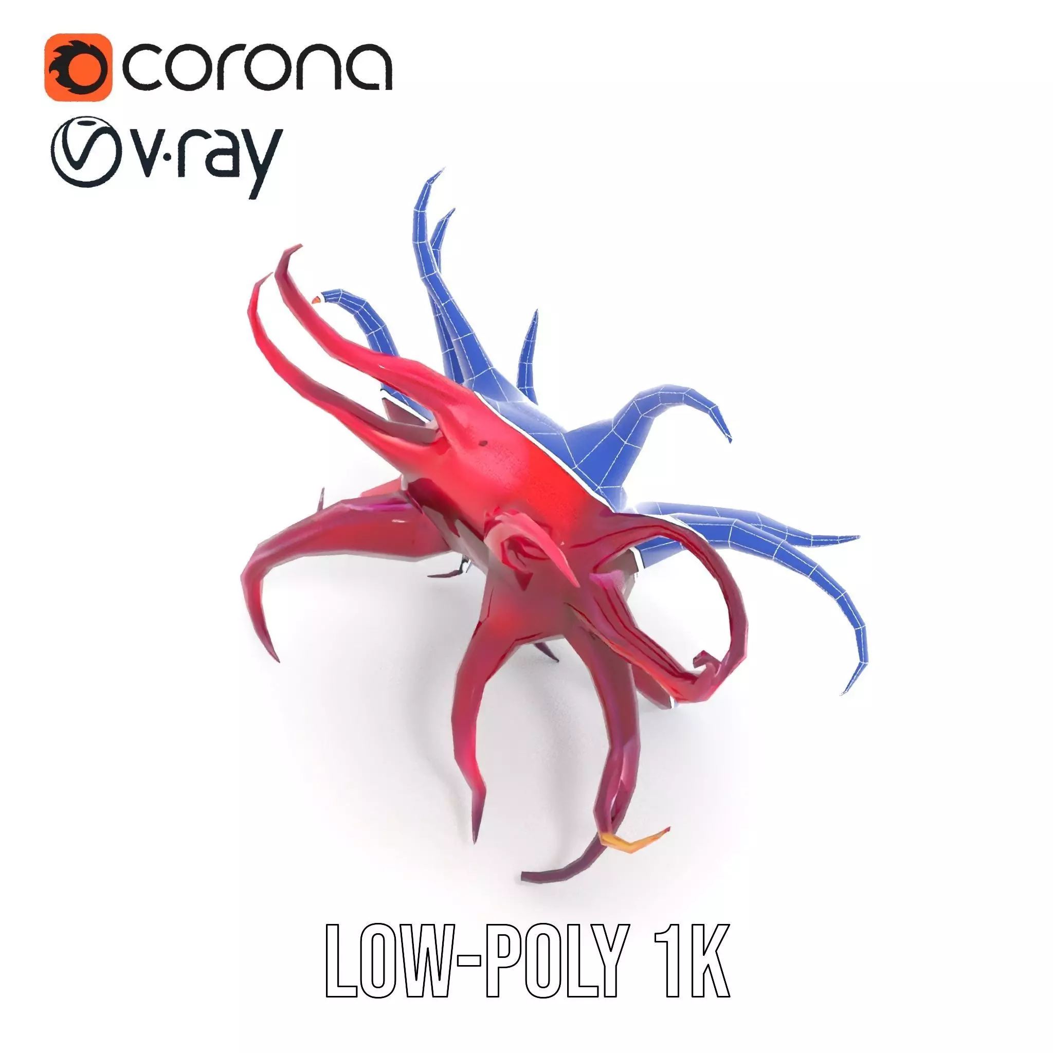 Vivid Alien Plant model pack Low-poly 3D model_23