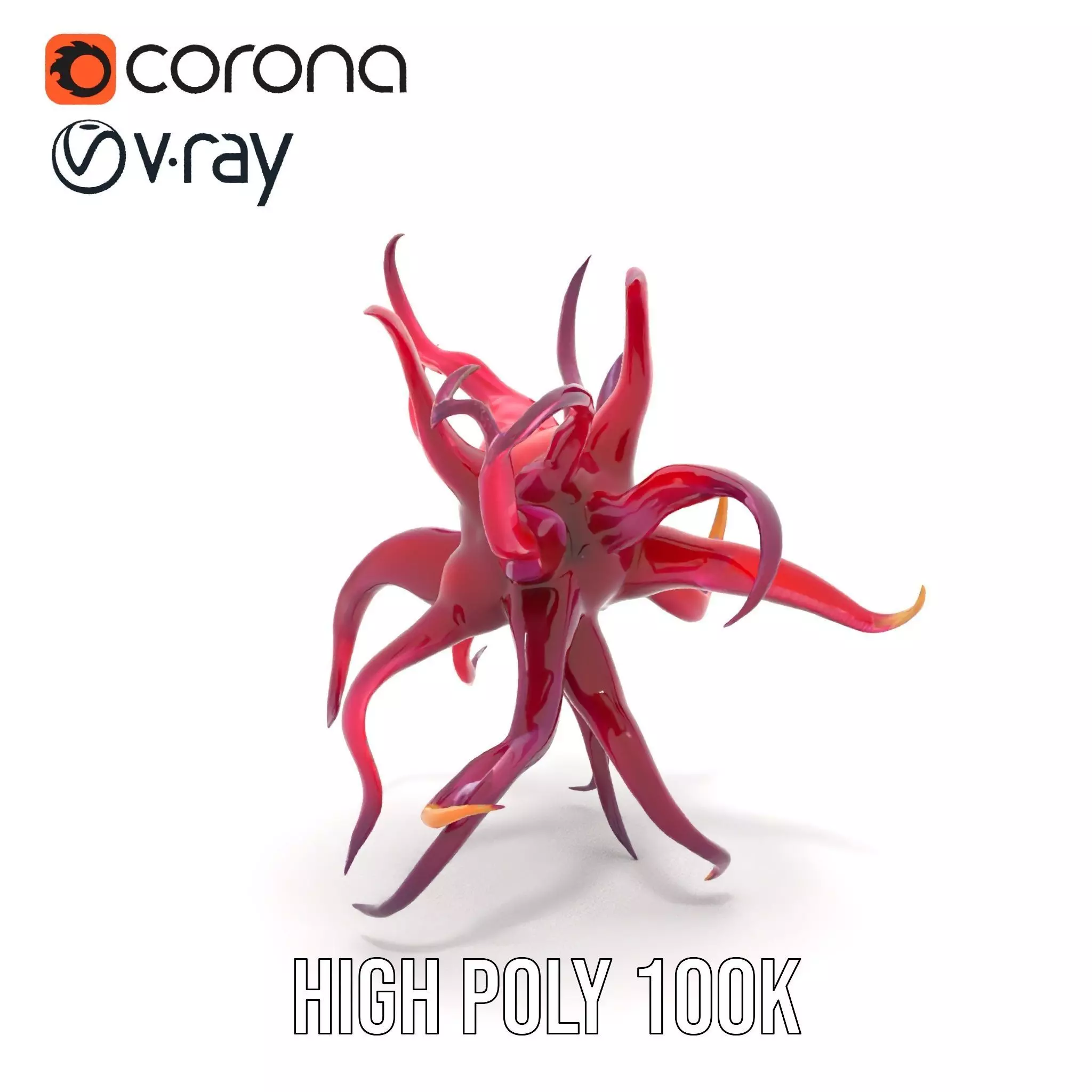 Vivid Alien Plant model pack Low-poly 3D model_30