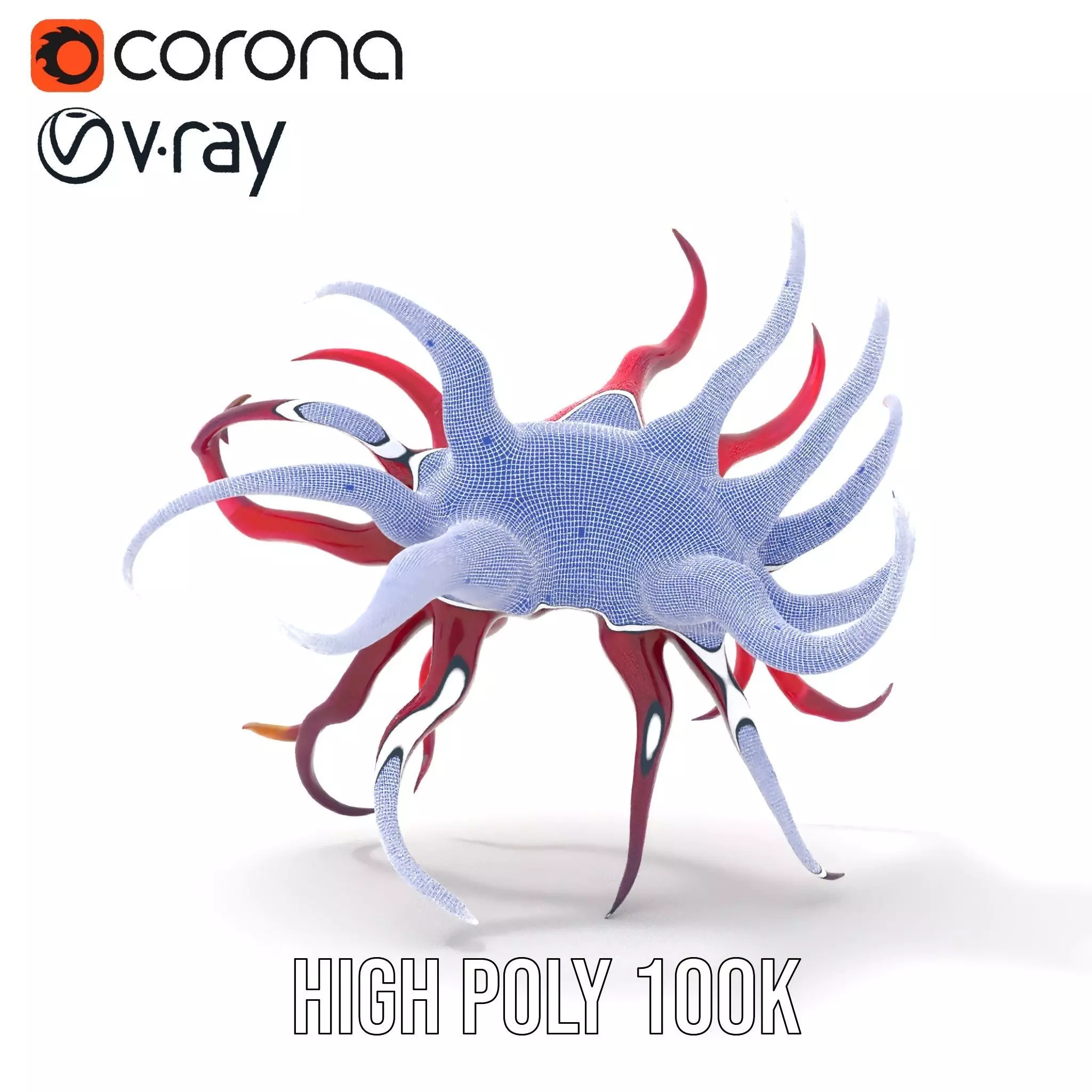 Vivid Alien Plant model pack Low-poly 3D model_34