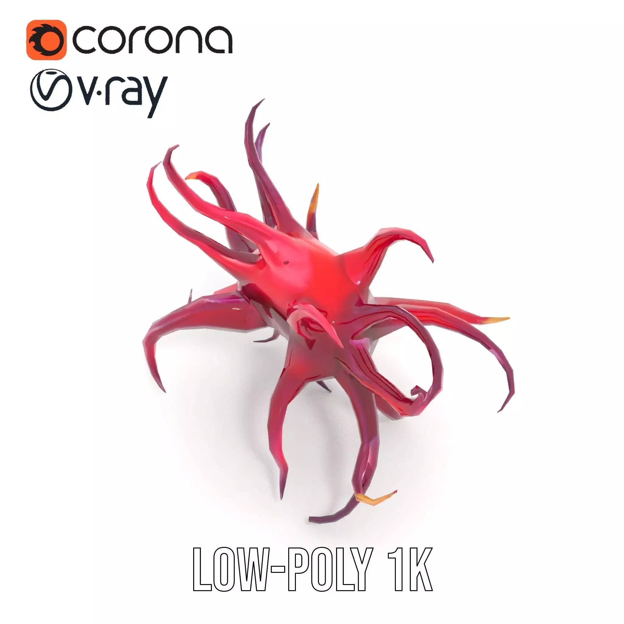 Vivid Alien Plant model pack Low-poly 3D model_10