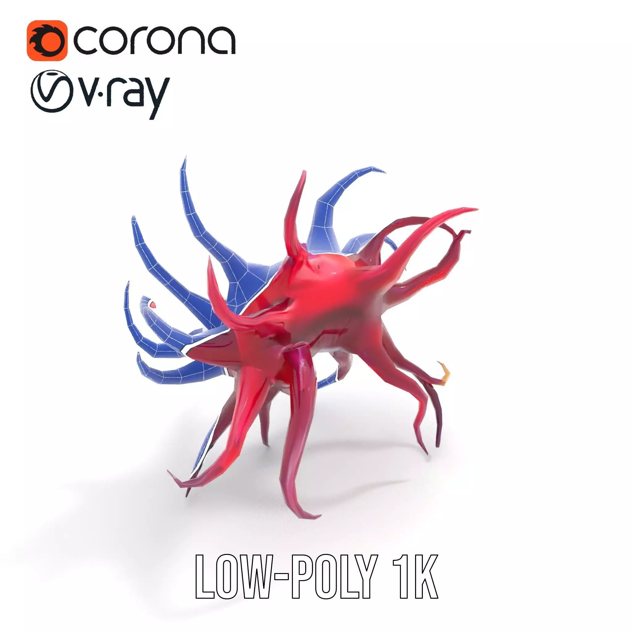 Vivid Alien Plant model pack Low-poly 3D model_26