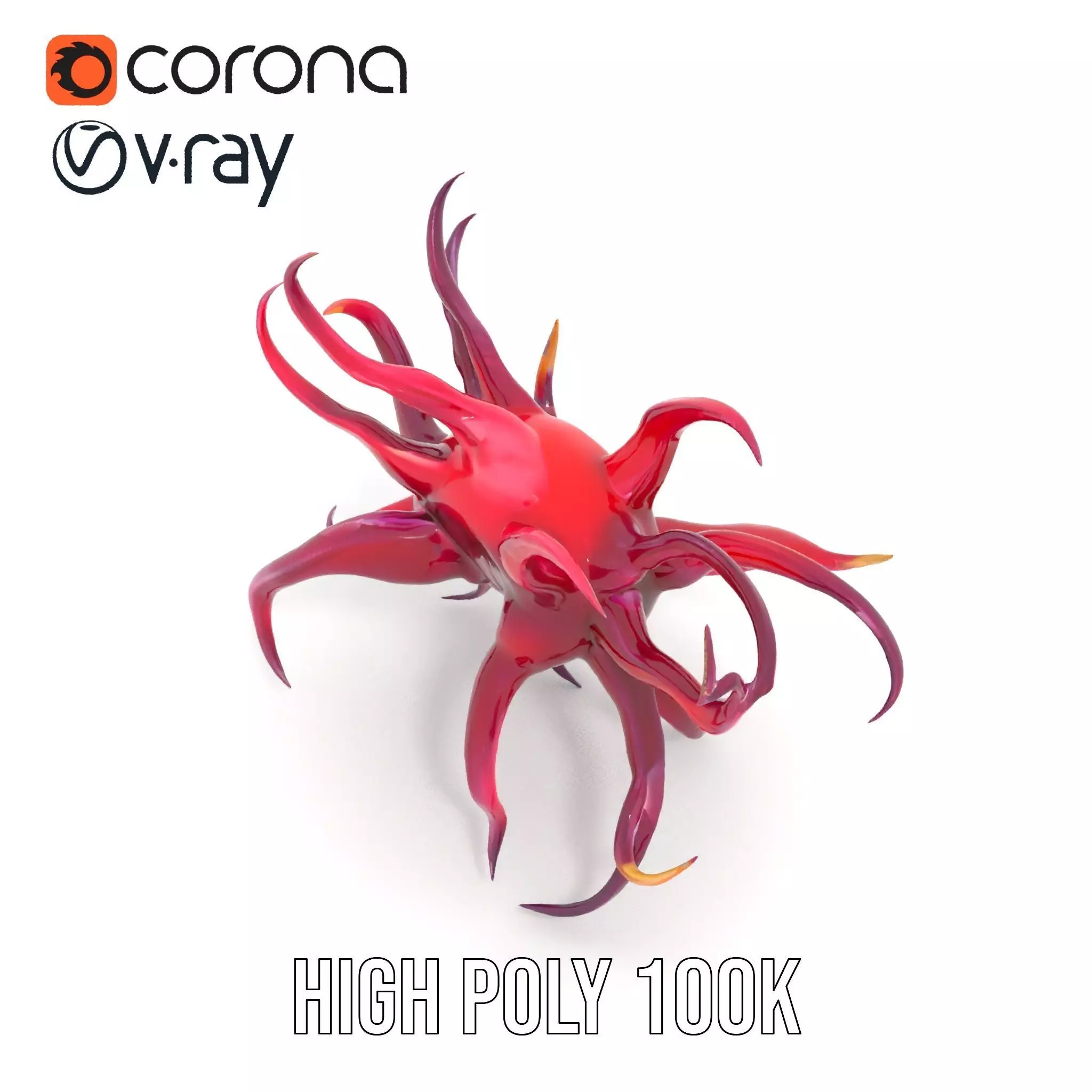 Vivid Alien Plant model pack Low-poly 3D model_24